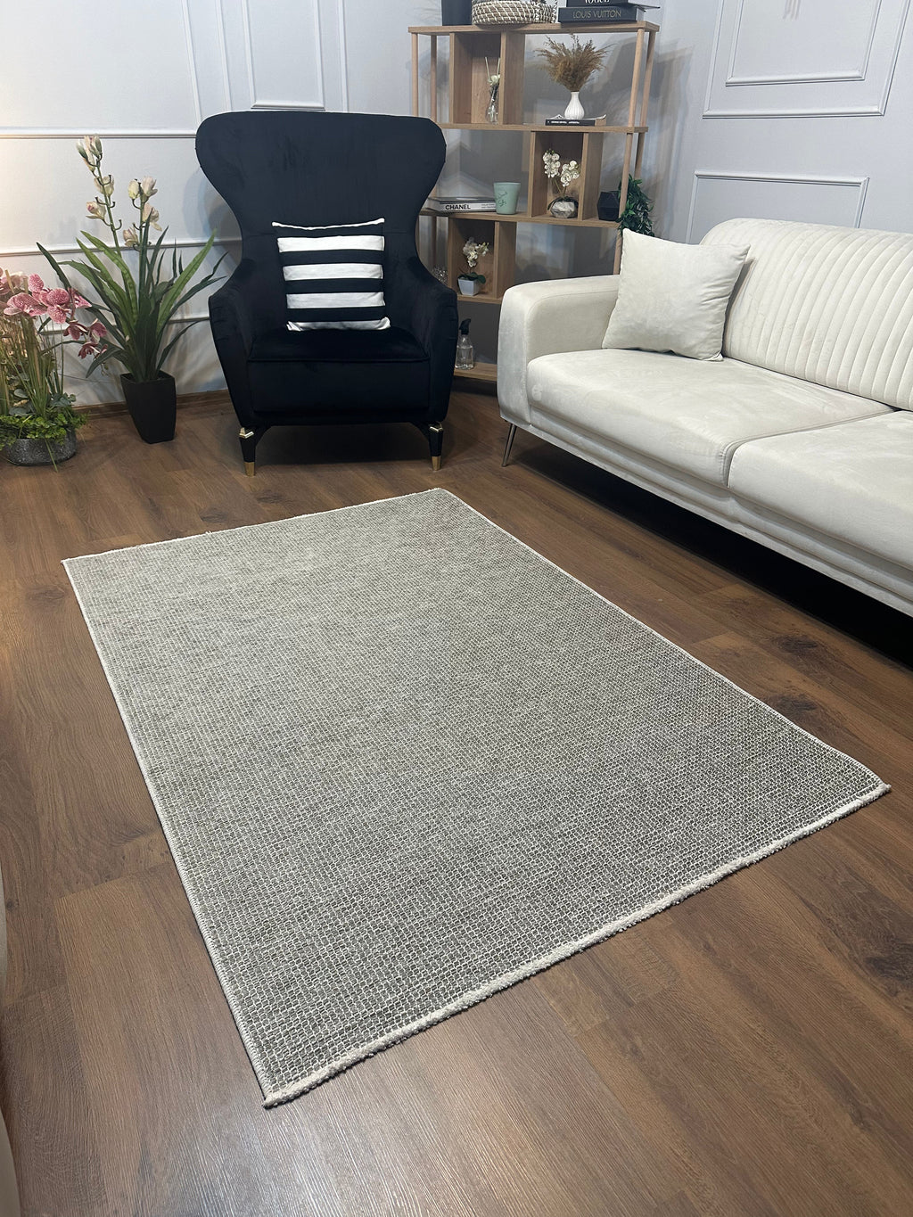 ŞÖNİL PANDORA - GRİ Makinede Yıkanabilir Modern Sade Salon Koridor Mutfak Şönil Dokuma Halı