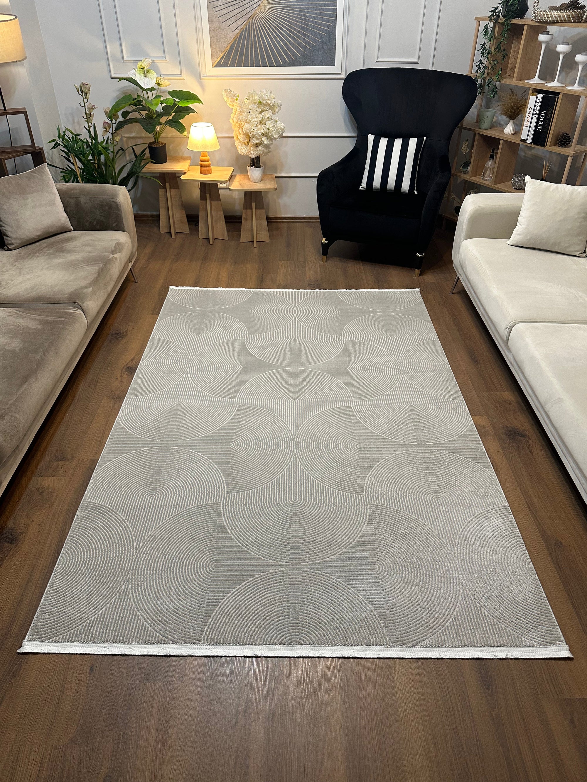 GENOA A-F1013 BEJ Yumuşak Sık Dokuma Modern Salon Koridor Halısı