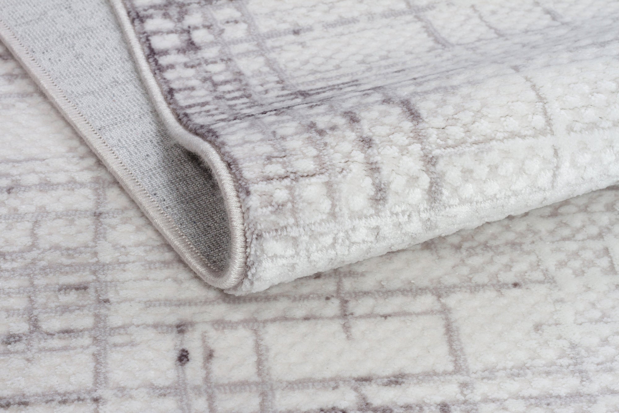 İCON T-OS04 KREM/GRİ Modern Geometrik Desenli Salon Koridor Mutfak Halısı