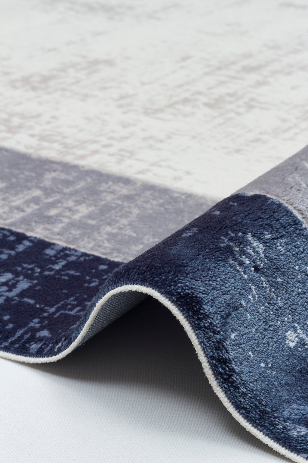 VERONA-49T-MAVİ/GRİ Yumuşak Sık Pamuk Dokuma Taban Salon Koridor Mutfak Halısı