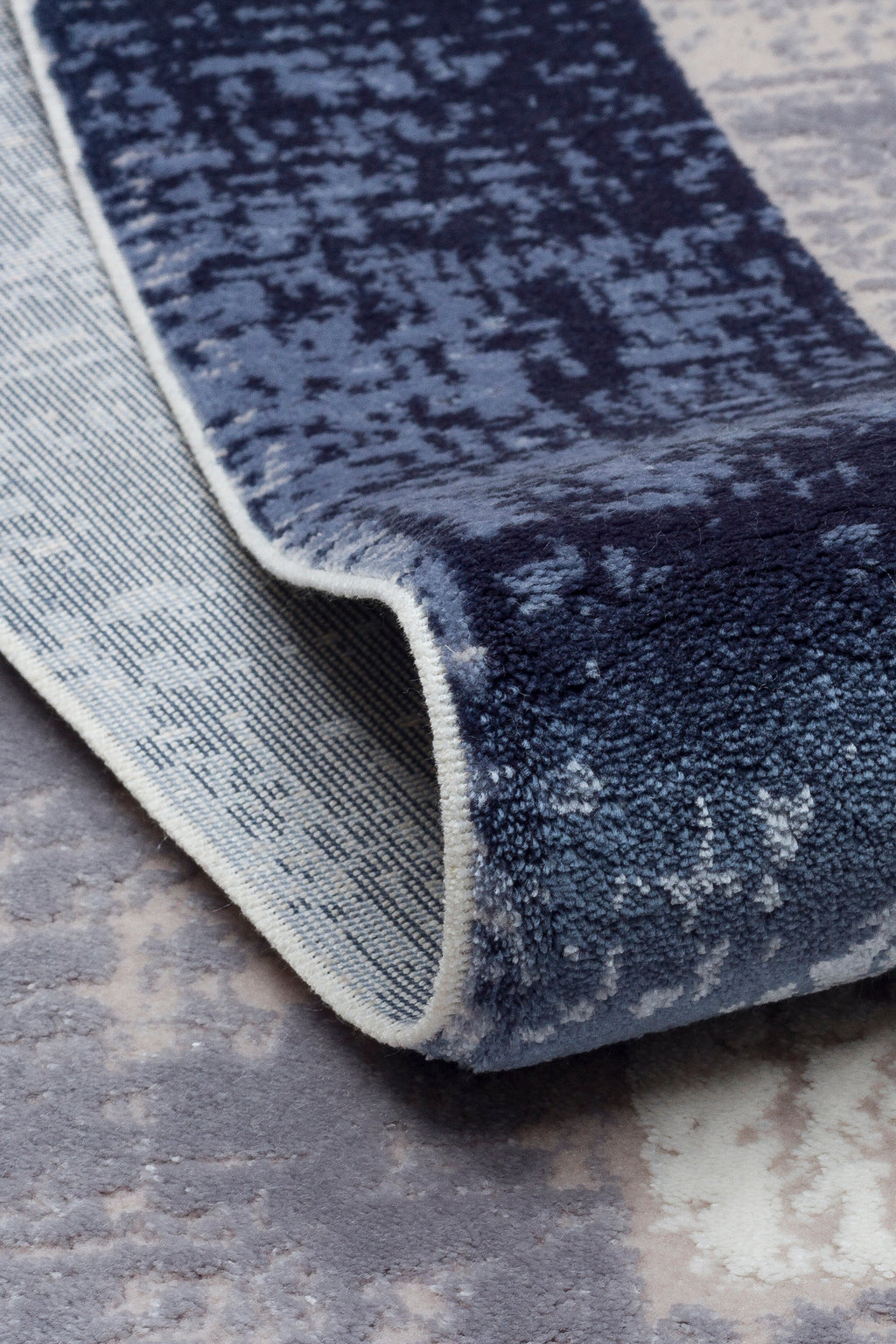 VERONA-49T-MAVİ/GRİ Yumuşak Sık Pamuk Dokuma Taban Salon Koridor Mutfak Halısı