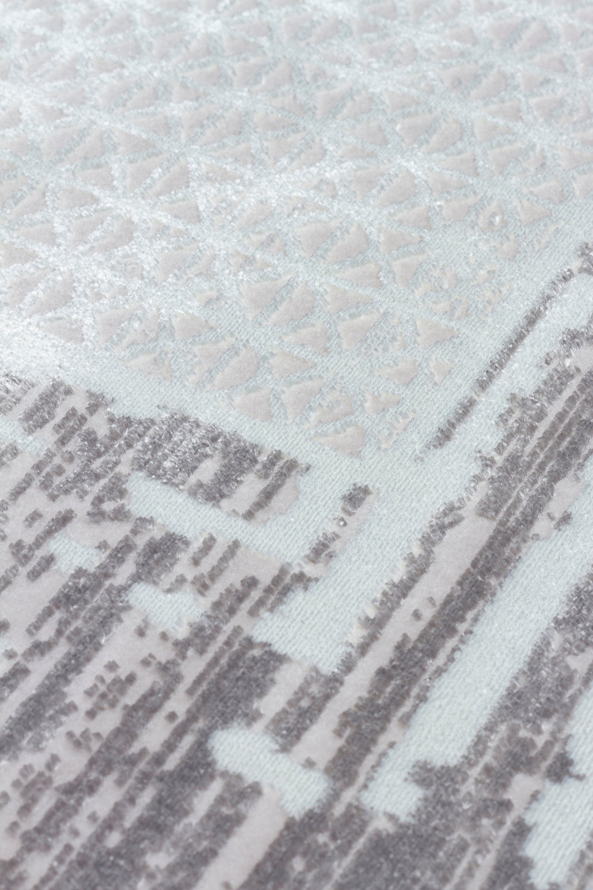 LOTUS 99T-BEYAZ/GRİ Sentetik Bambu Parlak Saten Salon Koridor Mutfak Halısı