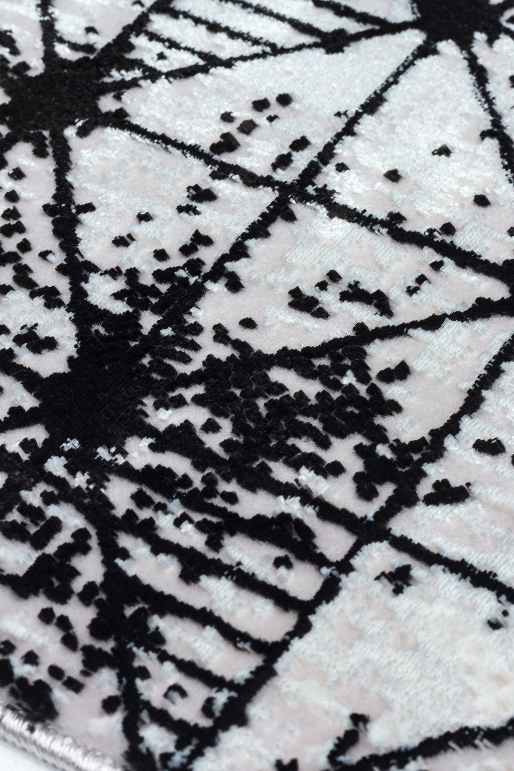 LOTUS 8019-T-GRİ/SİYAH Sentetik Bambu Parlak Saten Salon Koridor Mutfak Halısı