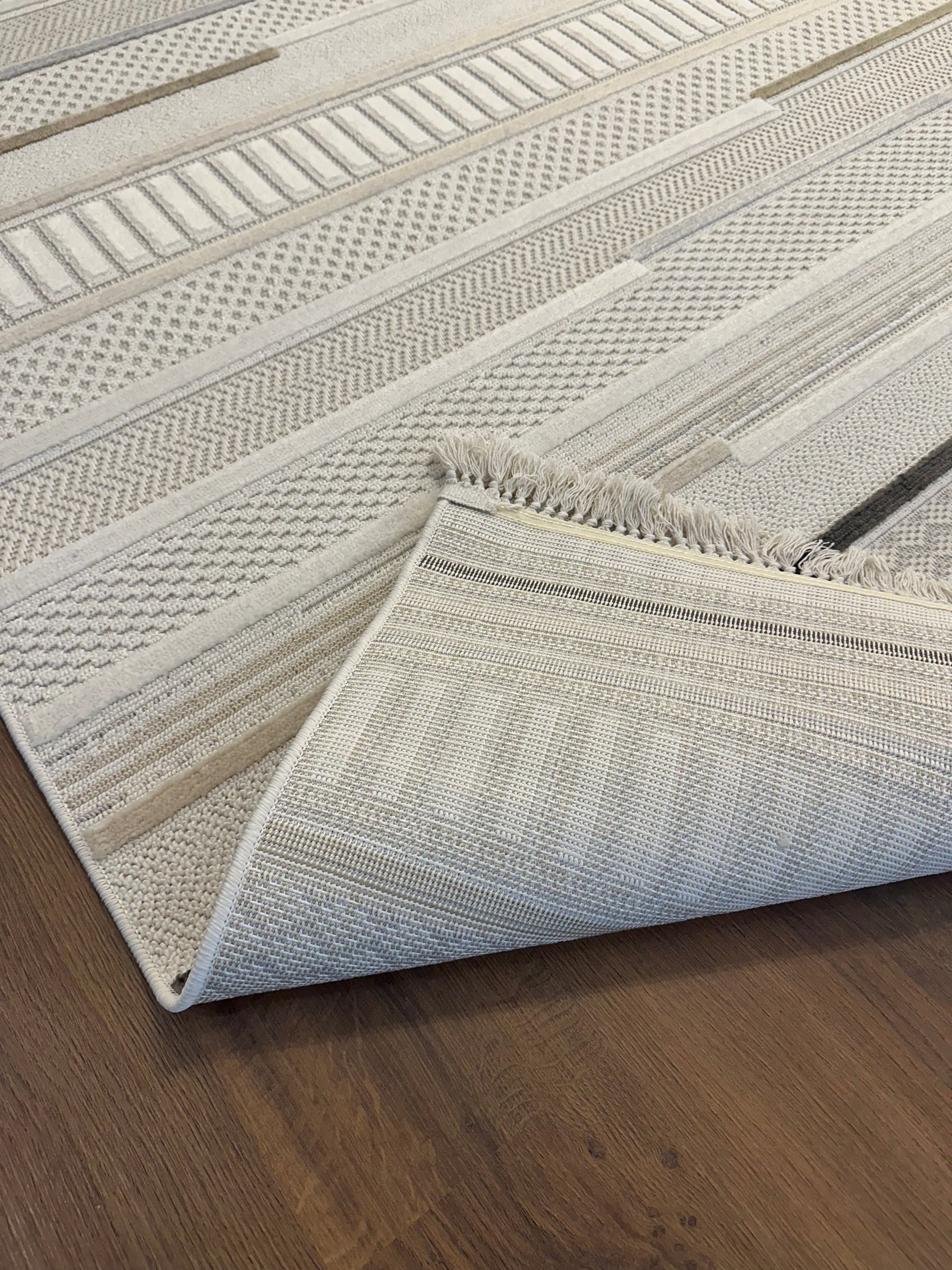 İCON T-PE03-BEJ Modern Geometrik Desenli Salon Koridor Mutfak Halısı