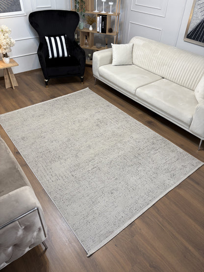 LOTUS C24-BEJ Kaymaz Taban Sentetik Bambu Parlak Saten Salon Halısı-910