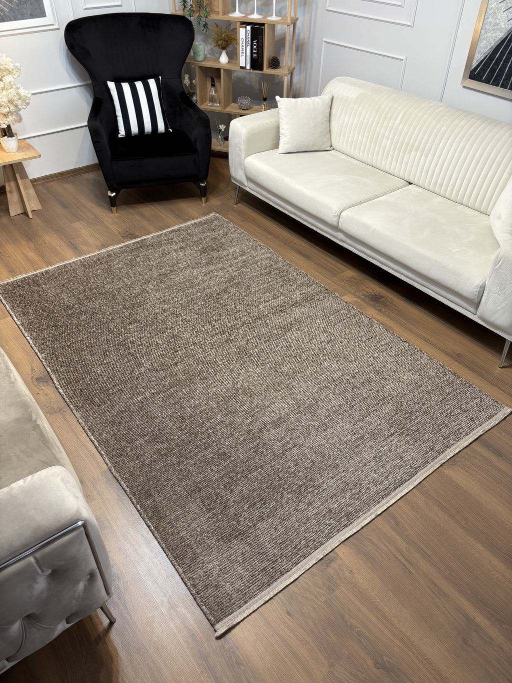 ŞÖNİL SUDE-VİZON Makinede Yıkanabilir Modern Sade Desenli Salon Koridor Mutfak Şönil Dokuma Halı