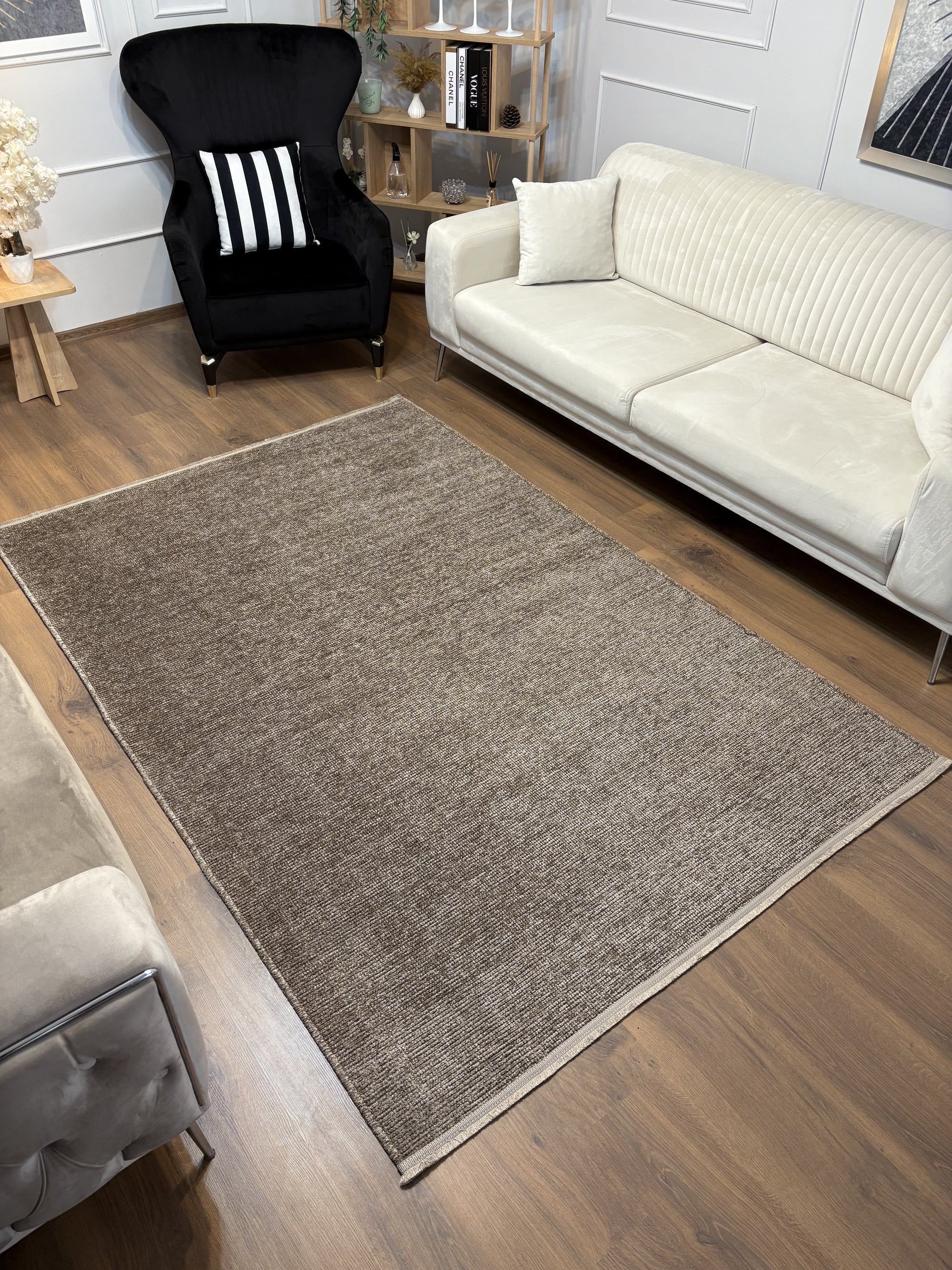 ŞÖNİL SUDE-VİZON Makinede Yıkanabilir Modern Sade Desenli Salon Koridor Mutfak Şönil Dokuma Halı