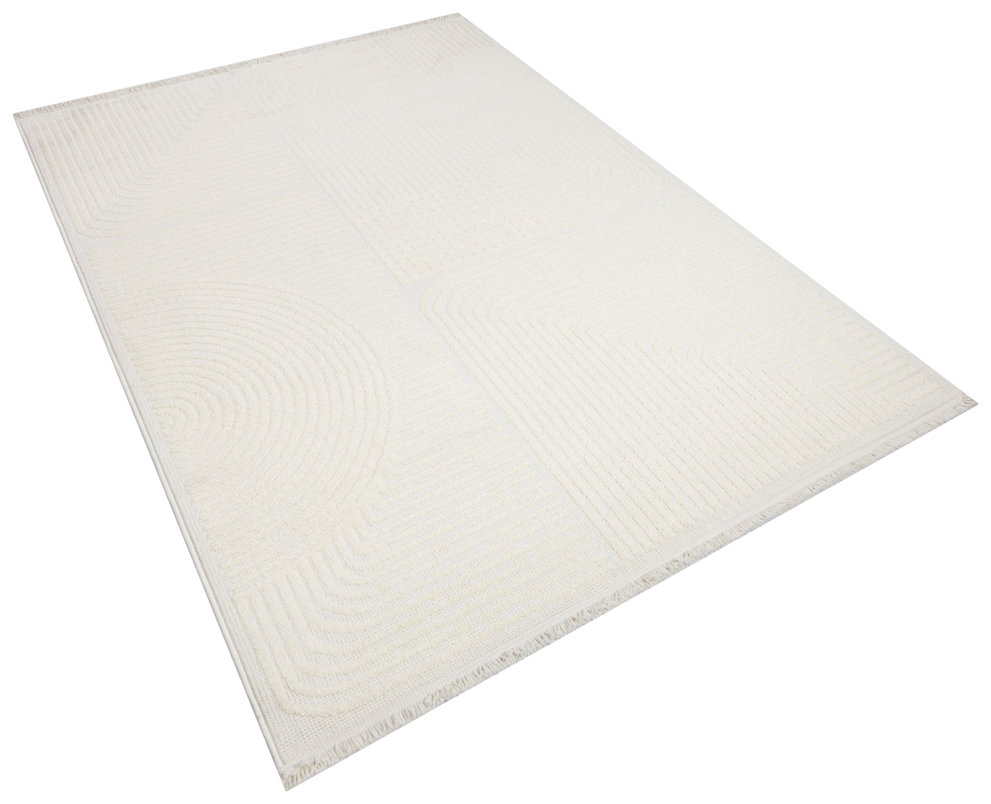 İCON T-LP04 KREM KModern Geometrik Desenli Salon Koridor Mutfak Halısı
