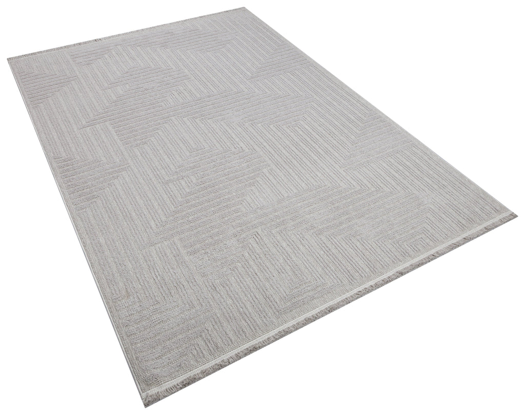 İCON T-LP05 GRİ Modern Geometrik Desenli Salon Koridor Mutfak Halısı