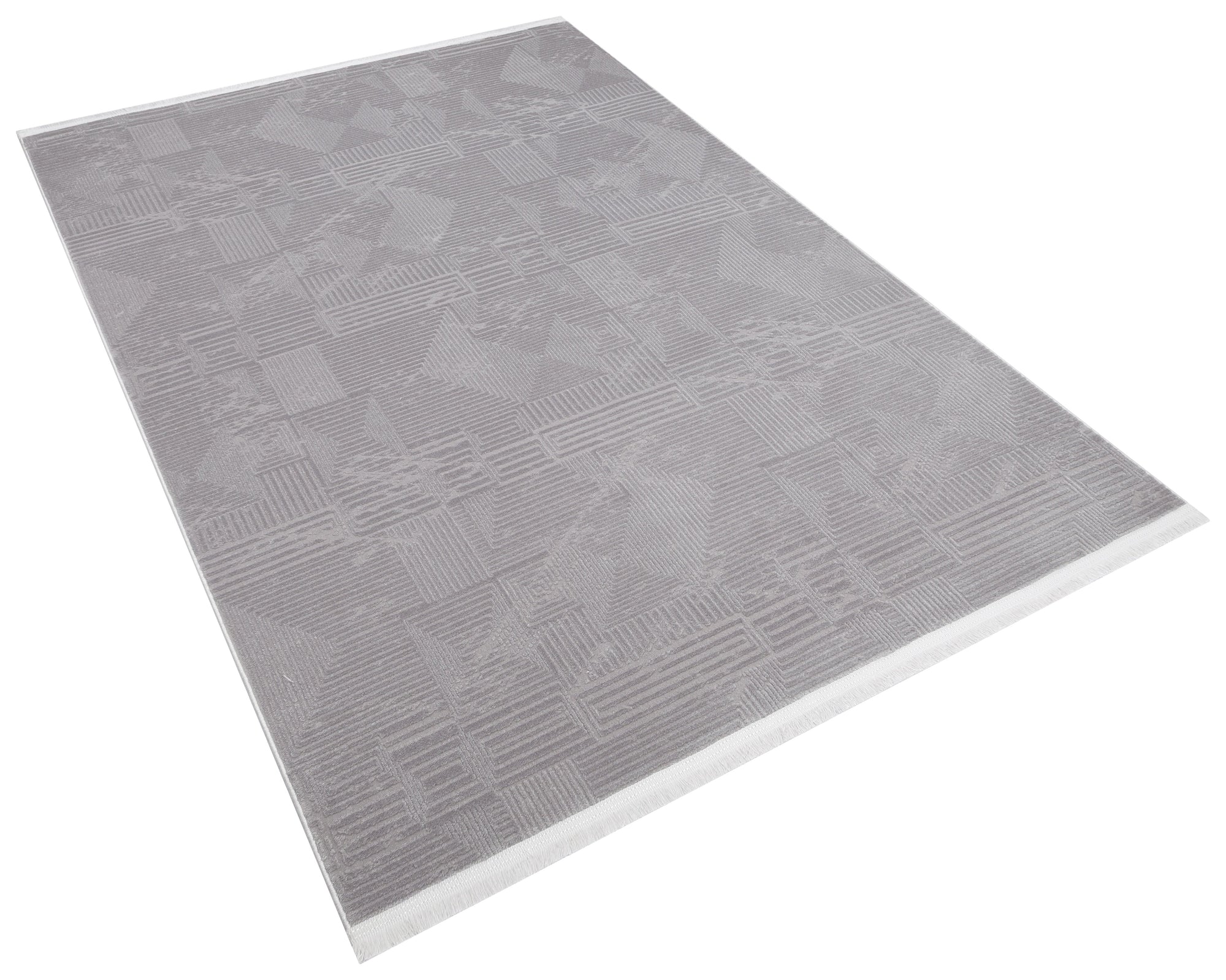 İCON T-OS06 GRİ Modern Geometrik Desenli Salon Koridor Mutfak Halısı