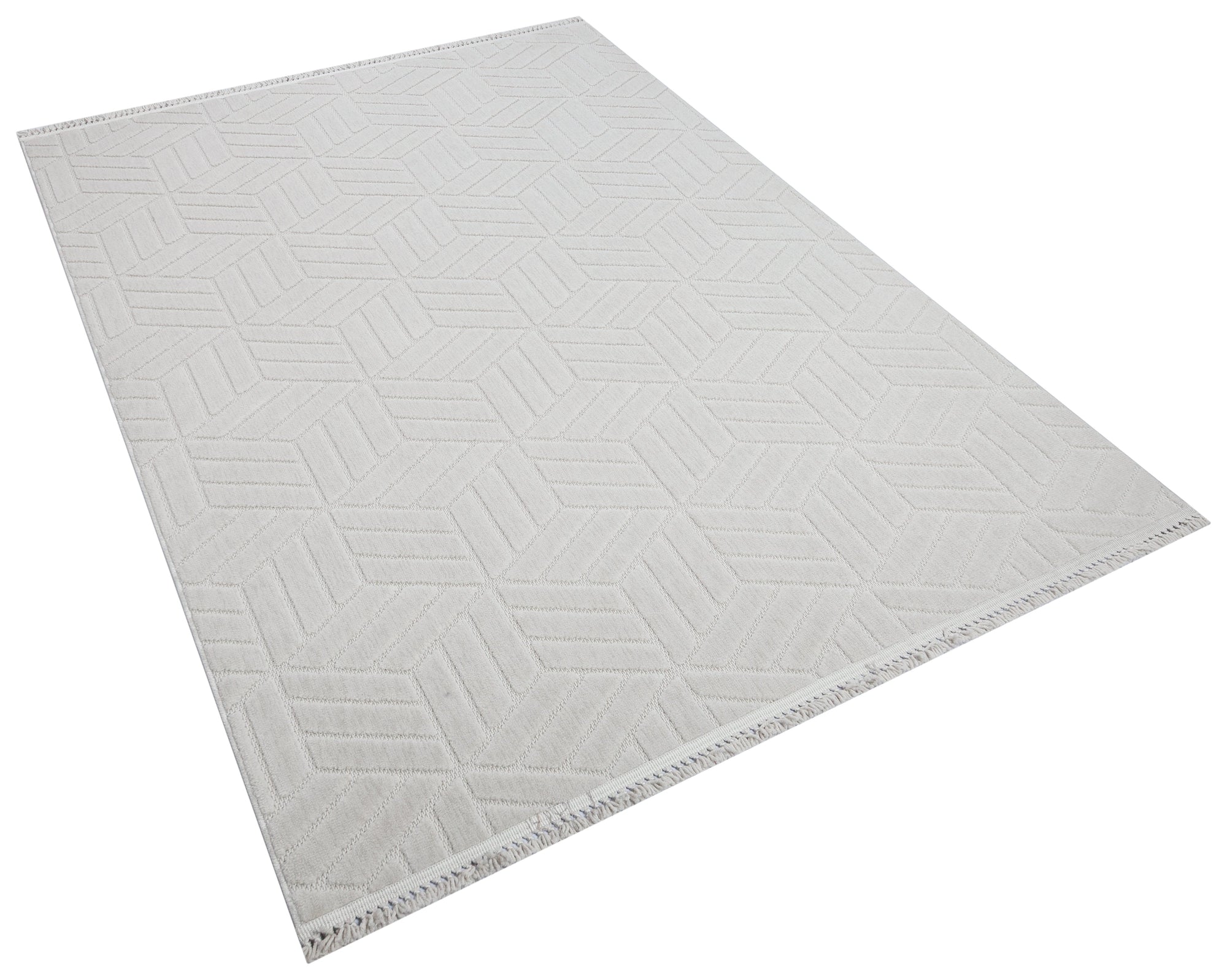 MİLAS T-LO67 GRİ Kabartmalı Modern Geometrik Desenli Salon Koridor Mutfak Halısı