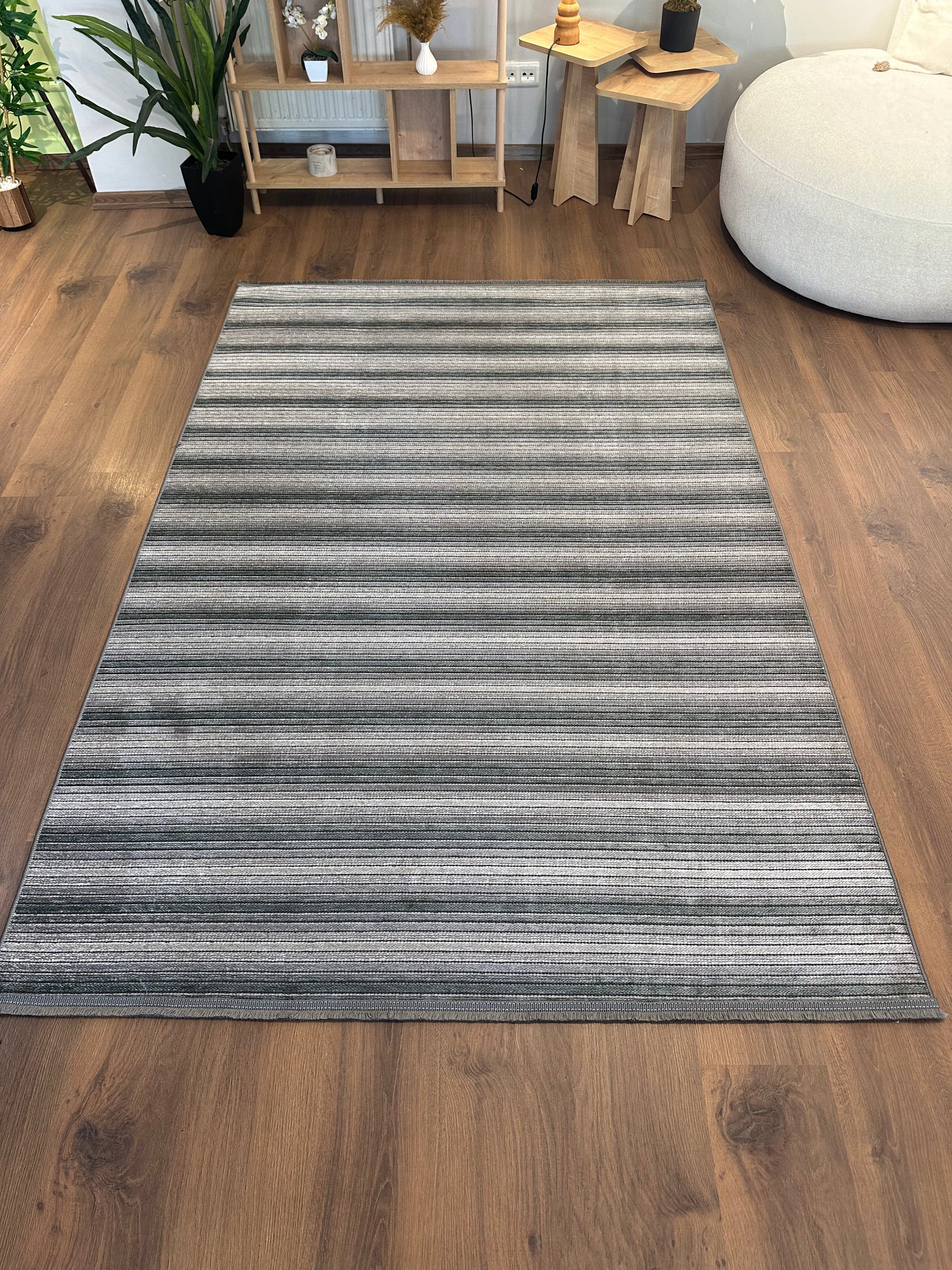 ŞÖNİL İNKA-GRİ Makinede Yıkanabilir İskandinav Desenli Salon Koridor Mutfak Şönil Dokuma Halı