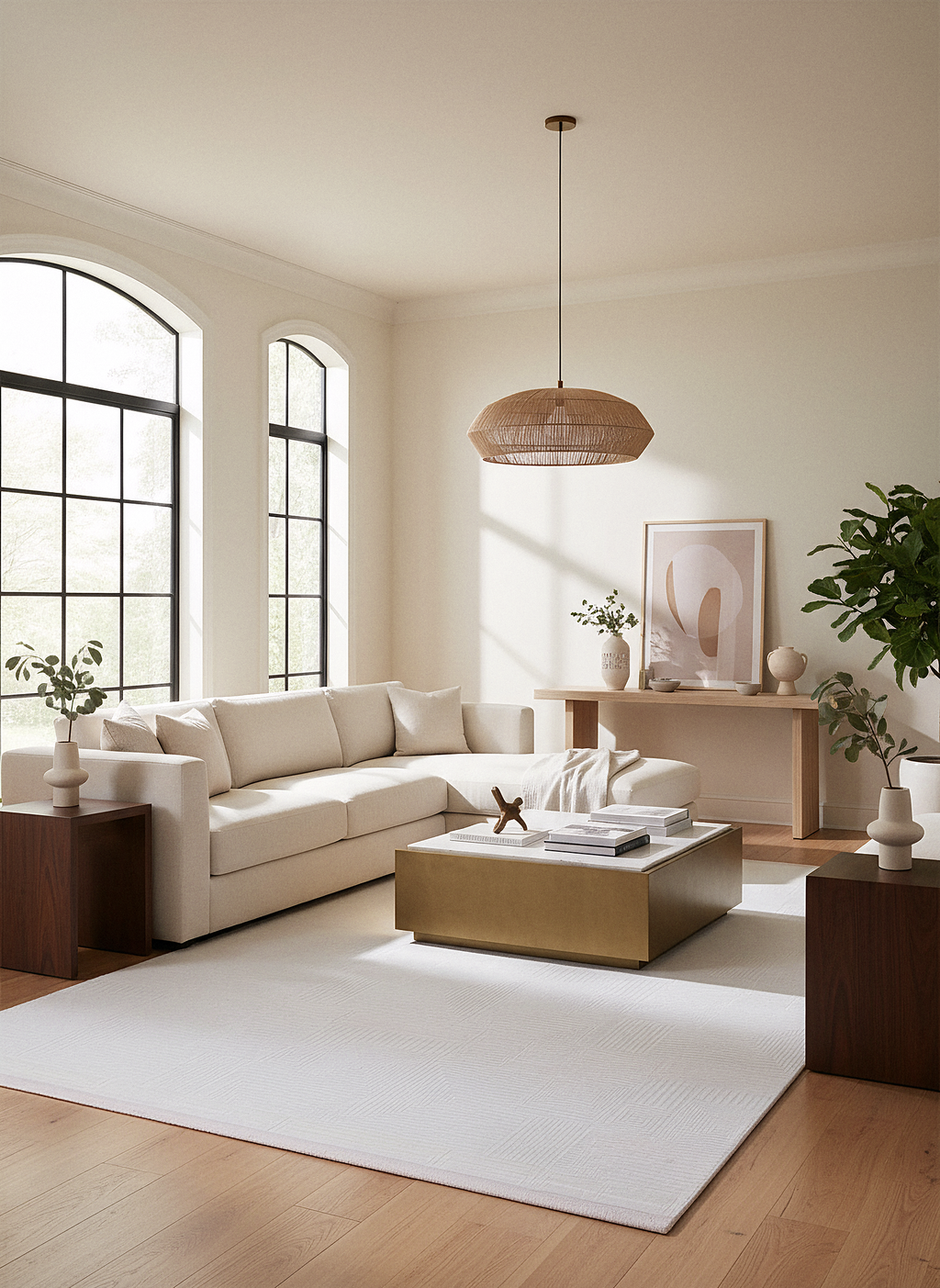 İCON T-OS02 KREM Modern Geometrik Desenli Salon Koridor Mutfak Halısı