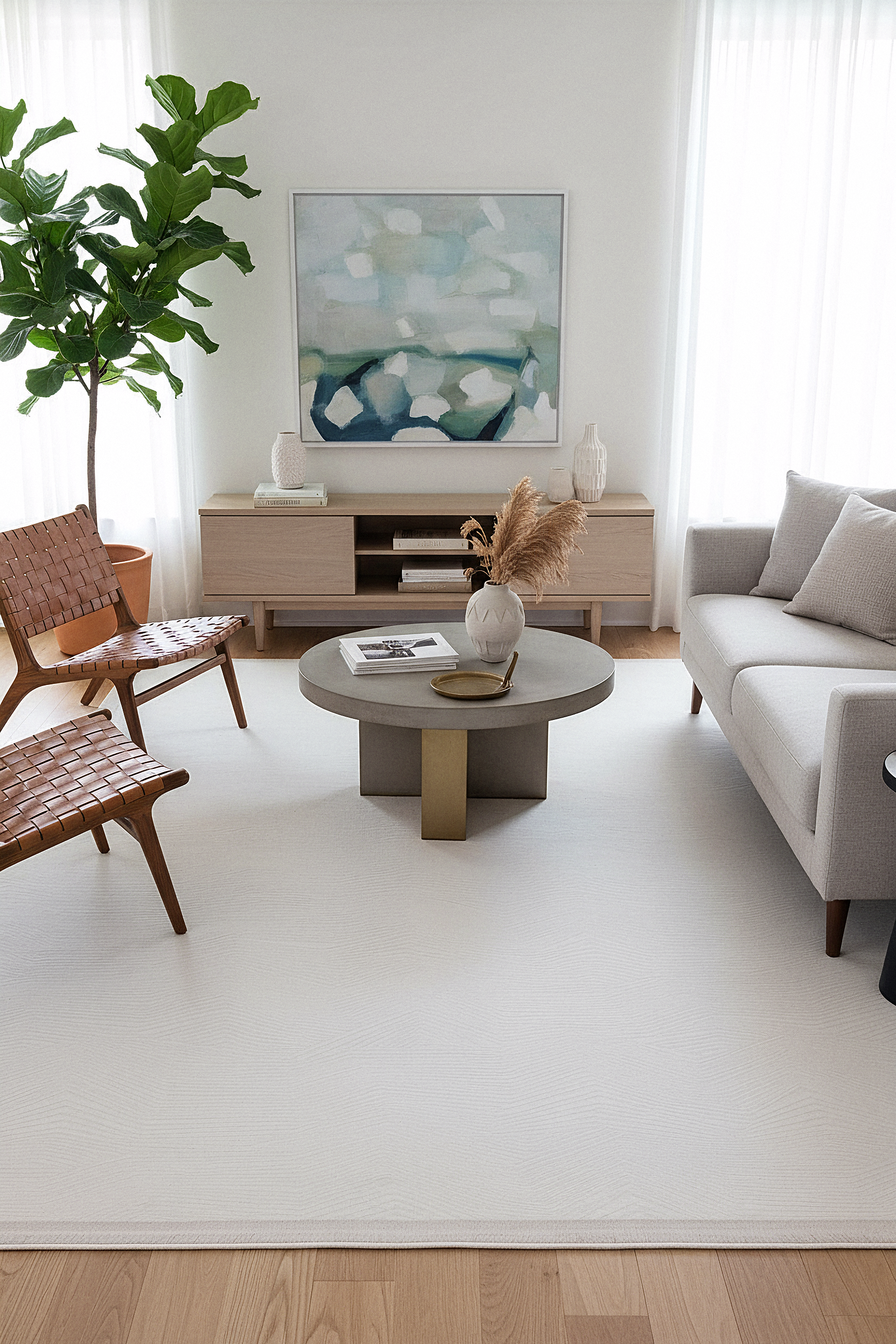 İCON T-OS03 KREM Modern Geometrik Desenli Salon Koridor Mutfak Halısı