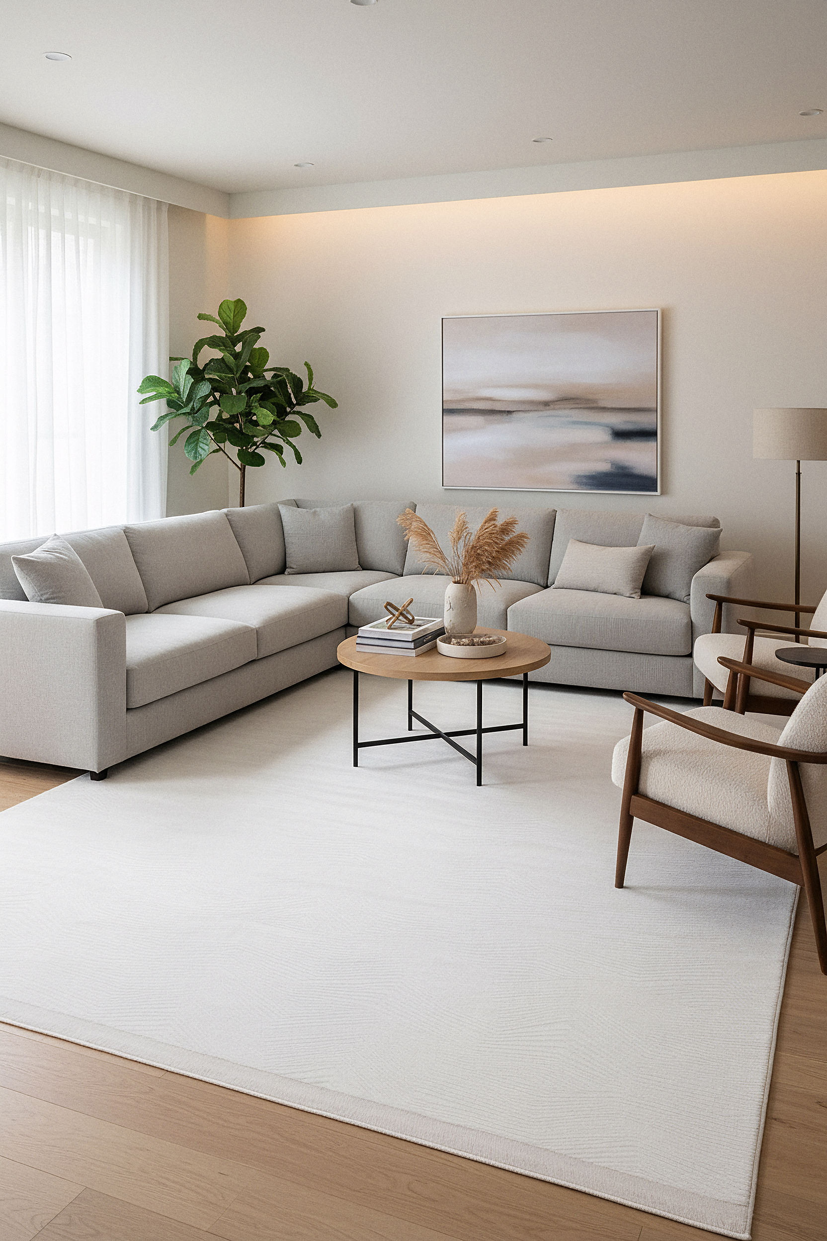 İCON T-OS03 KREM Modern Geometrik Desenli Salon Koridor Mutfak Halısı