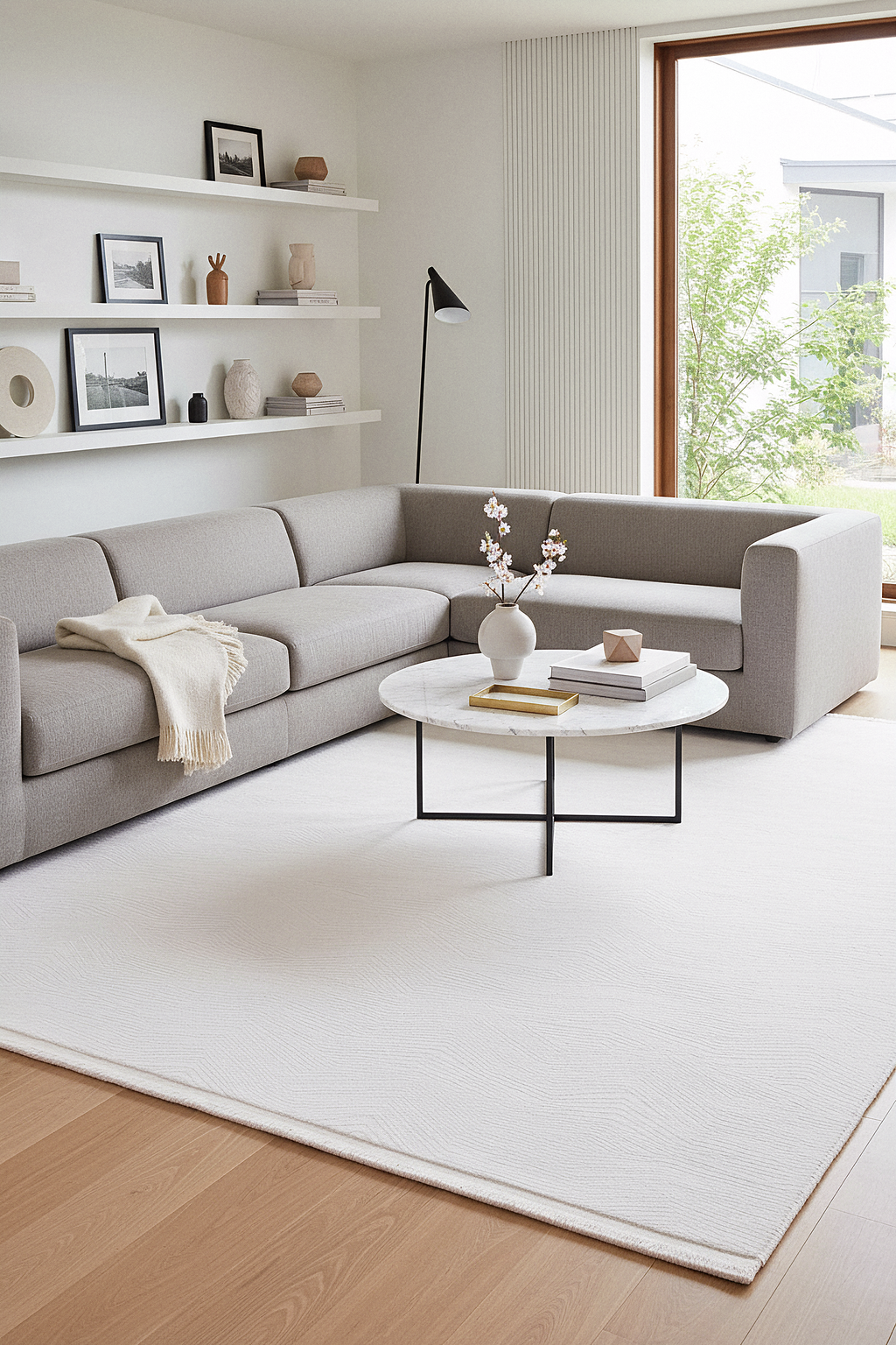 İCON T-OS03 KREM Modern Geometrik Desenli Salon Koridor Mutfak Halısı