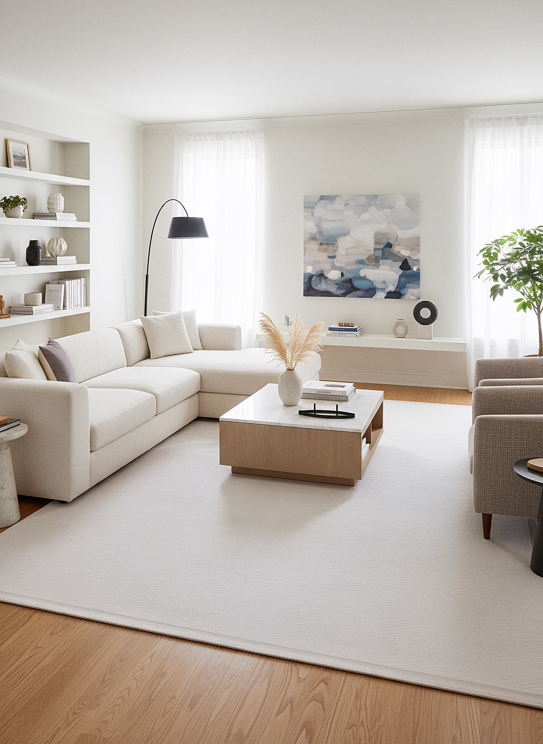 İCON T-OS03 KREM Modern Geometrik Desenli Salon Koridor Mutfak Halısı