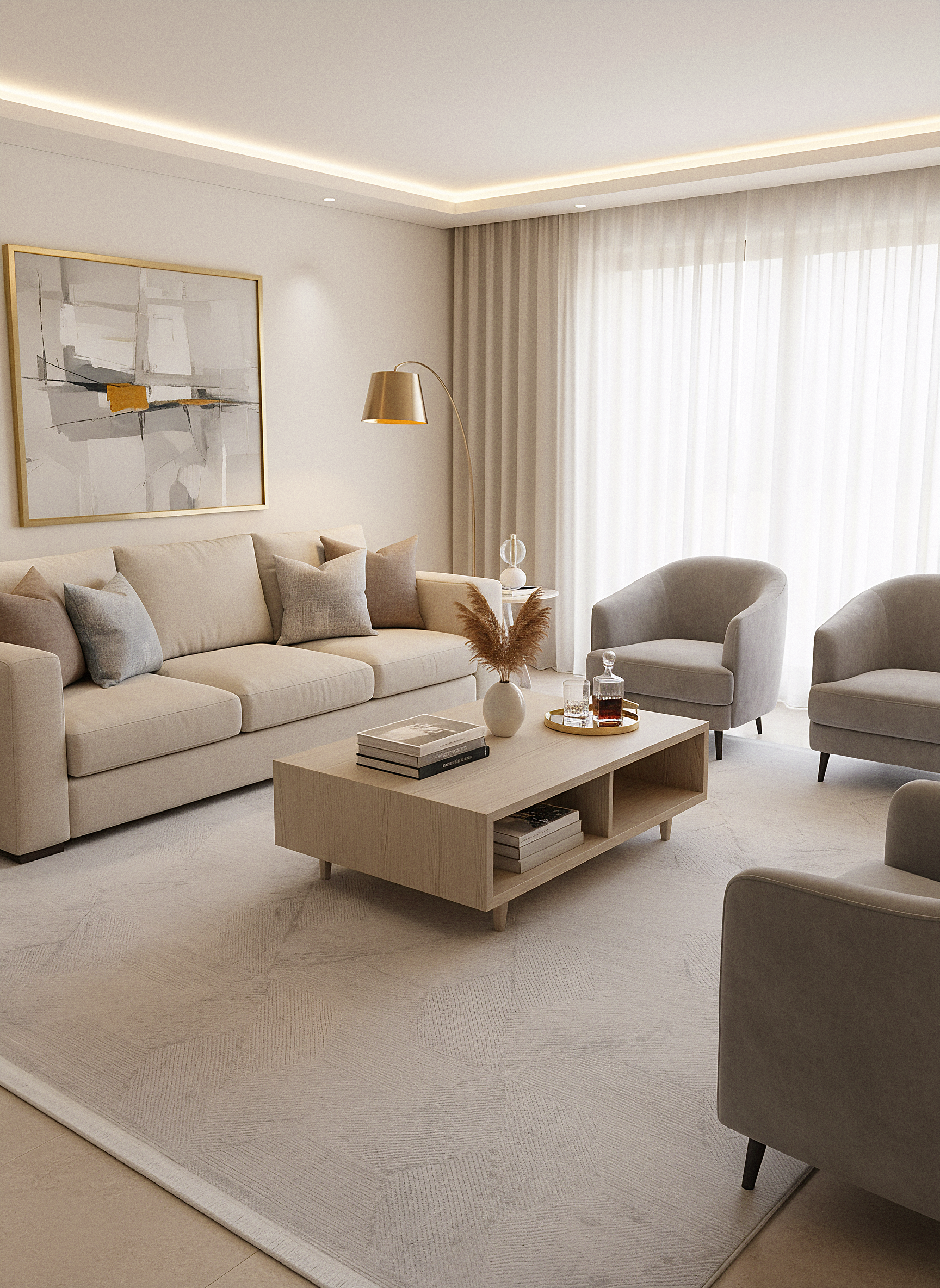 İCON T-OS07 GRİ Modern Geometrik Desenli Salon Koridor Mutfak Halısı