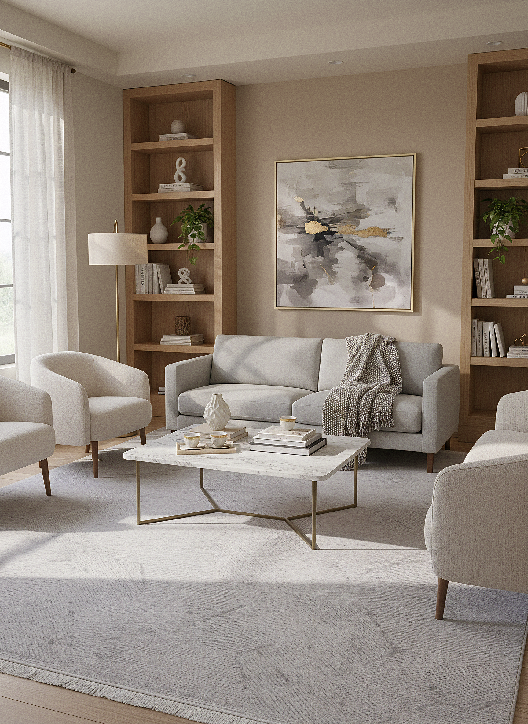 İCON T-OS07 GRİ Modern Geometrik Desenli Salon Koridor Mutfak Halısı