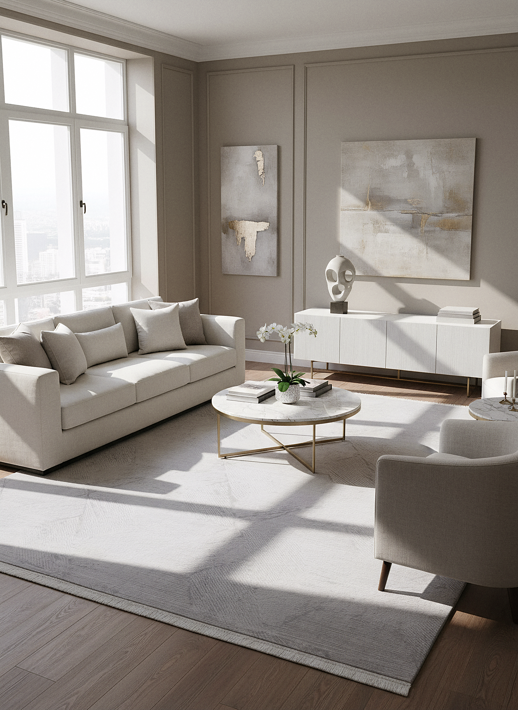 İCON T-OS07 GRİ Modern Geometrik Desenli Salon Koridor Mutfak Halısı