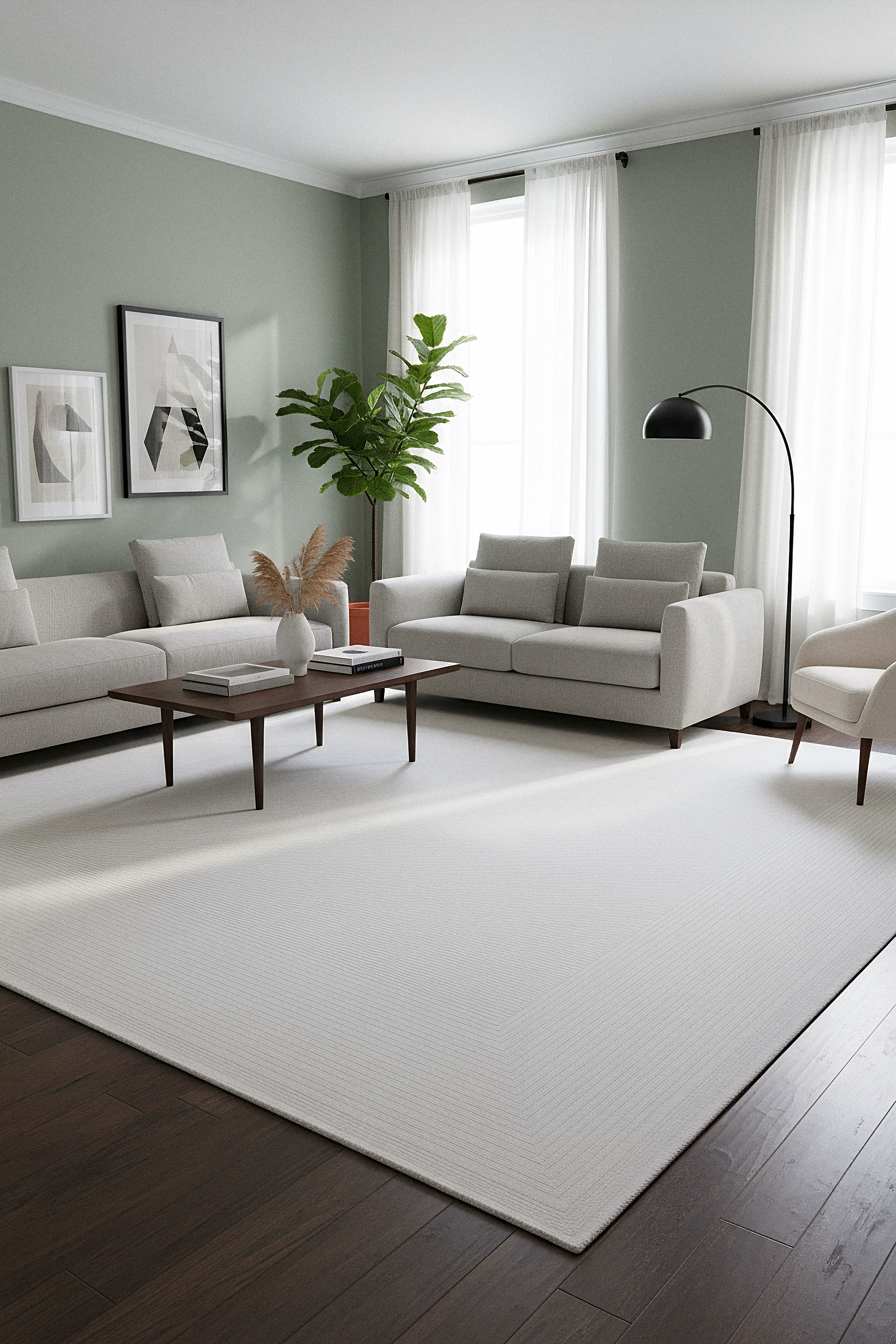 İCON T-RA01 KREM Modern Geometrik Desenli Salon Koridor Mutfak Halısı