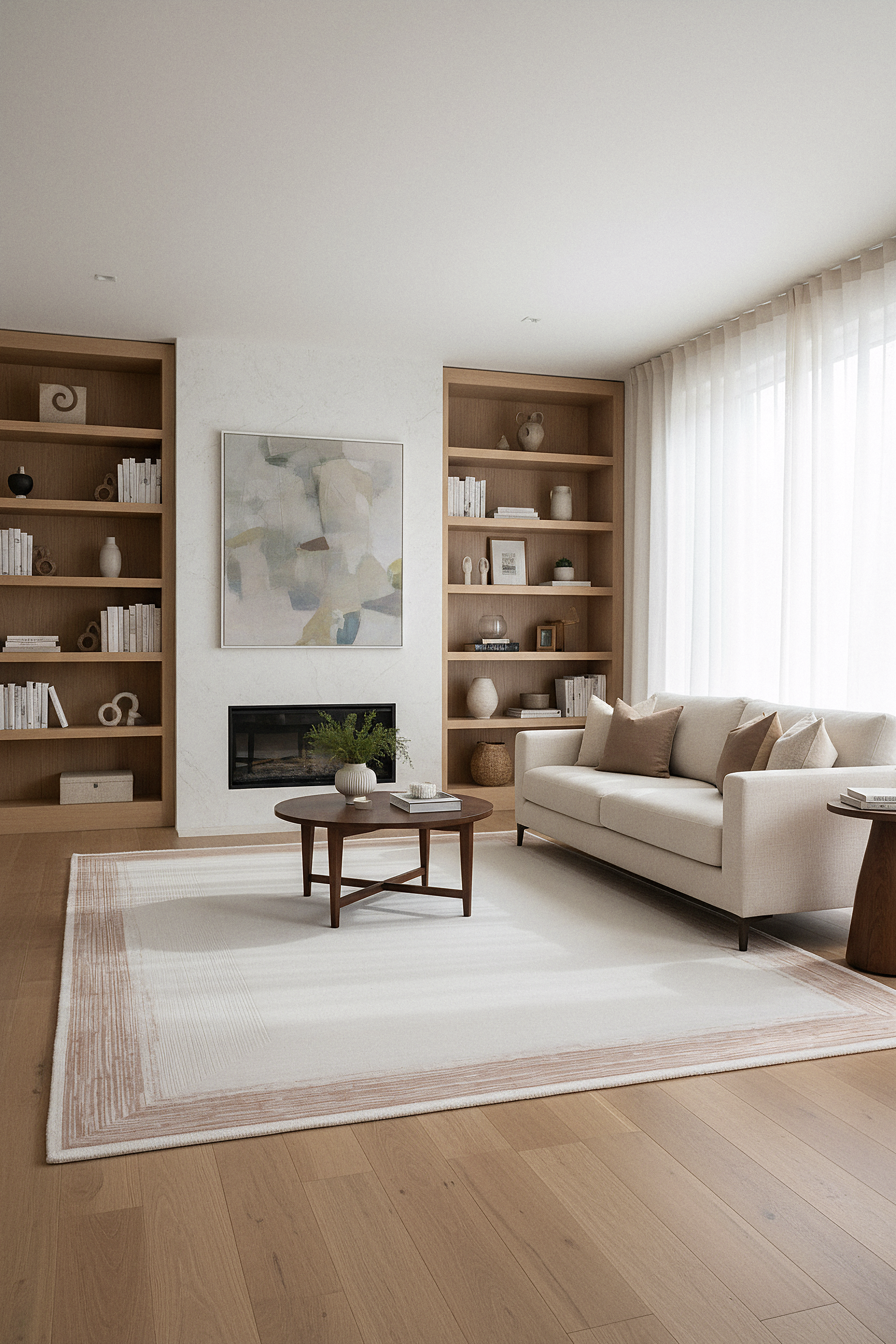 İCON T-RA02 BEJ Modern Geometrik Desenli Salon Koridor Mutfak Halısı