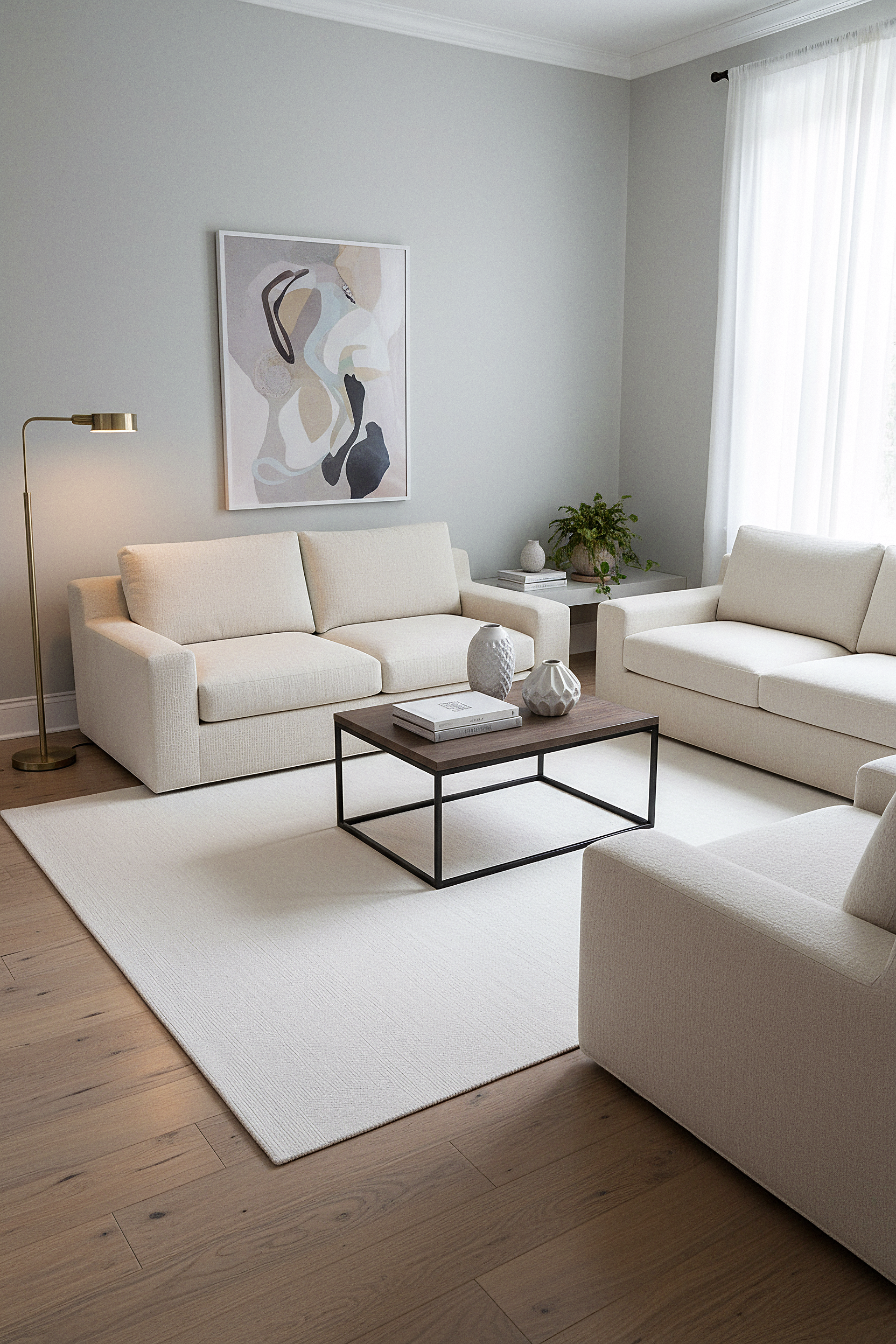 İCON T-RA07 KREM Modern Geometrik Desenli Salon Koridor Mutfak Halısı