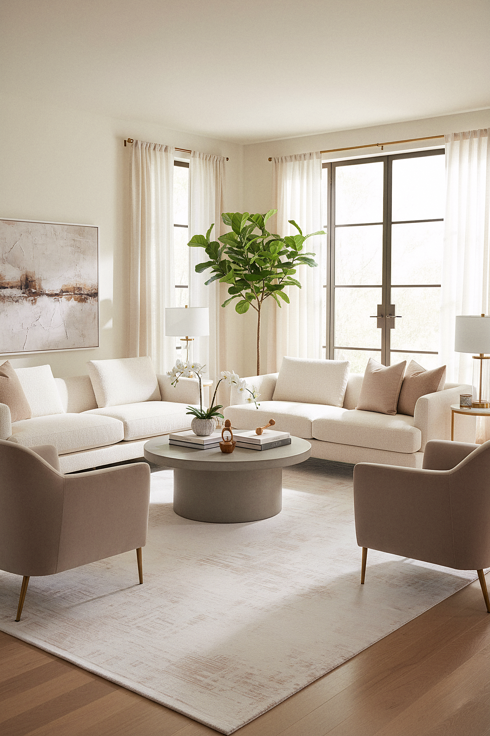 İCON T-RA08 KREM Modern Geometrik Desenli Salon Koridor Mutfak Halısı