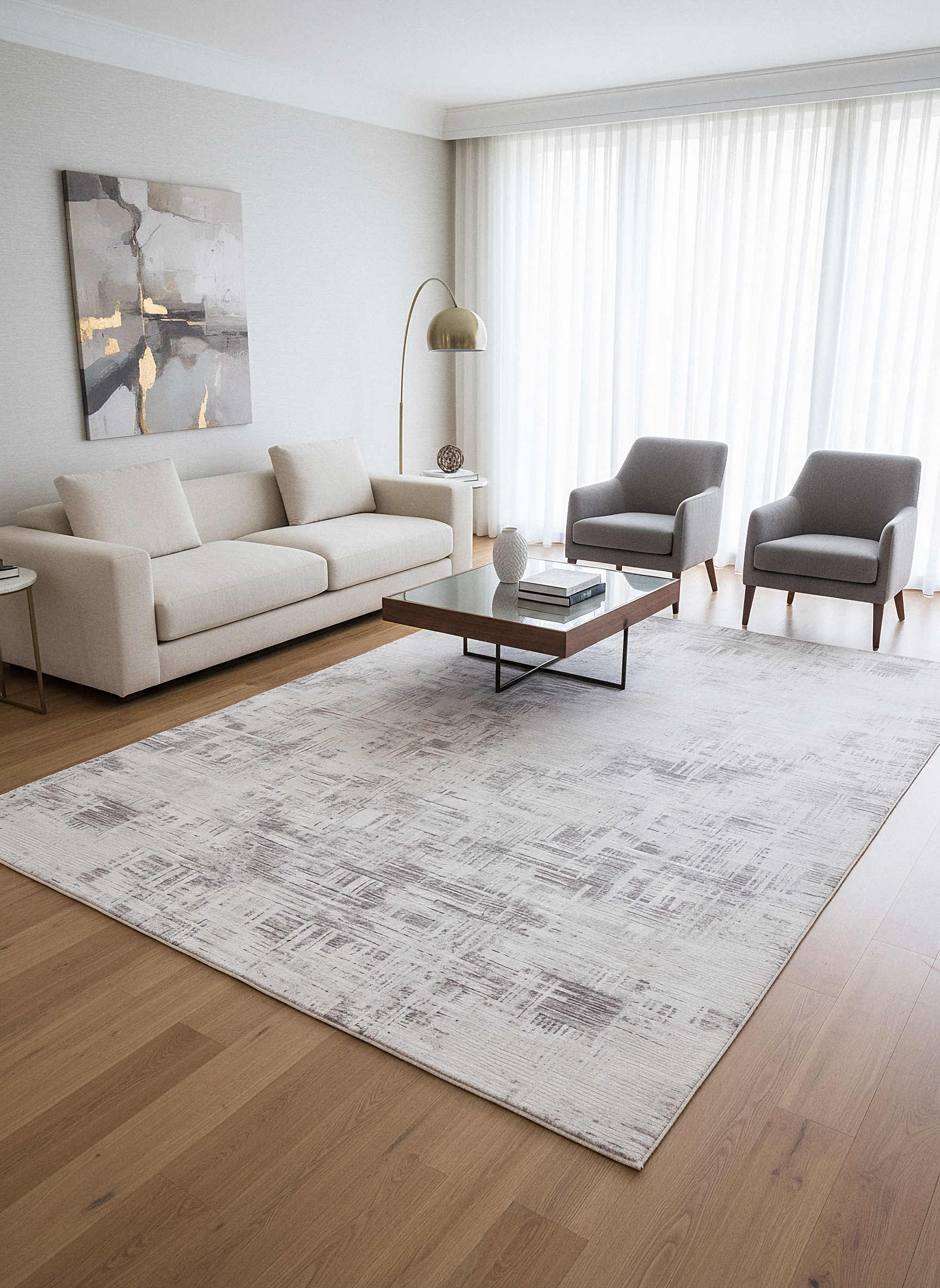 İCON T-RA09 GRİ Modern Geometrik Desenli Salon Koridor Mutfak Halısı