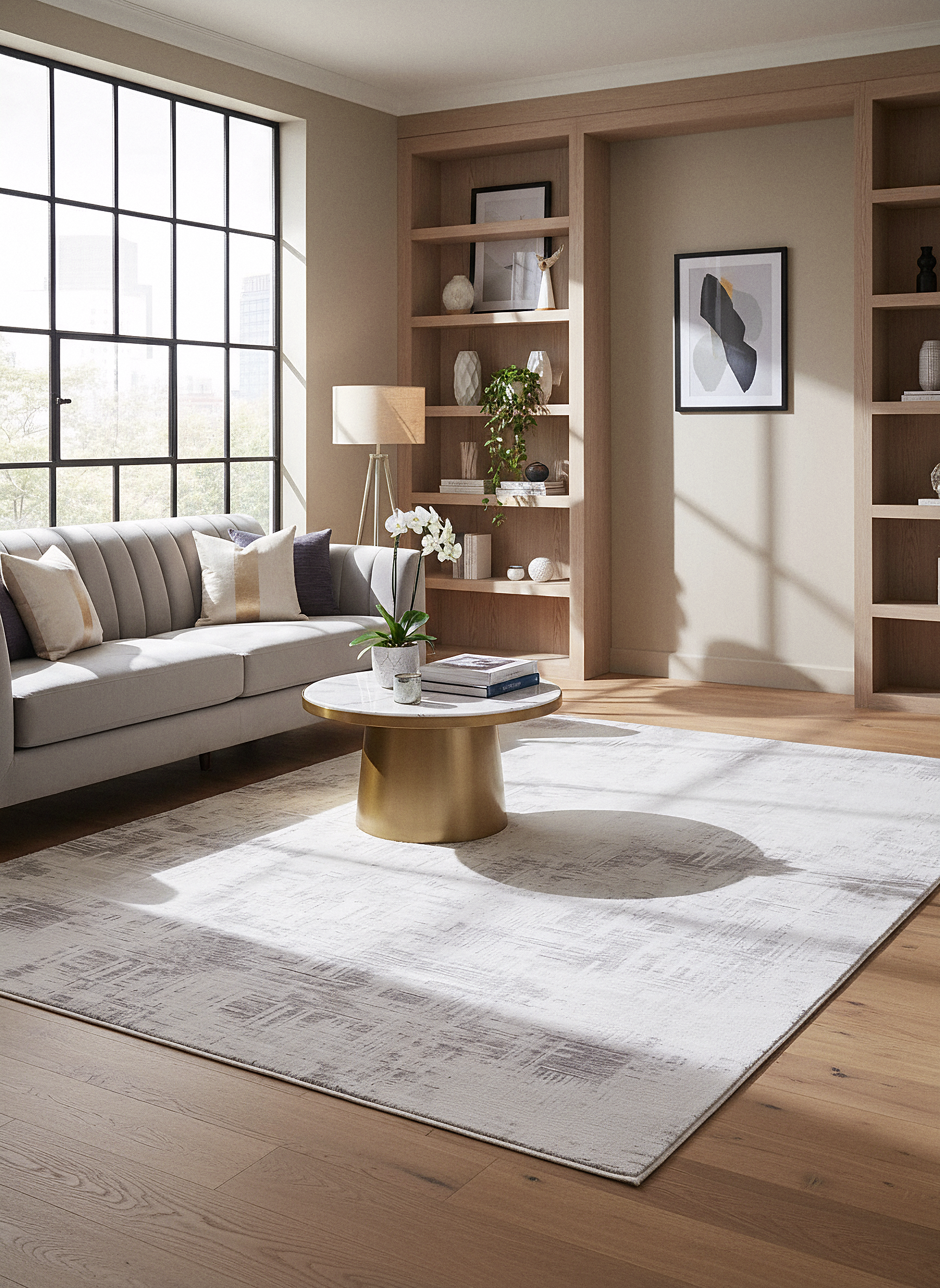 İCON T-RA09 GRİ Modern Geometrik Desenli Salon Koridor Mutfak Halısı