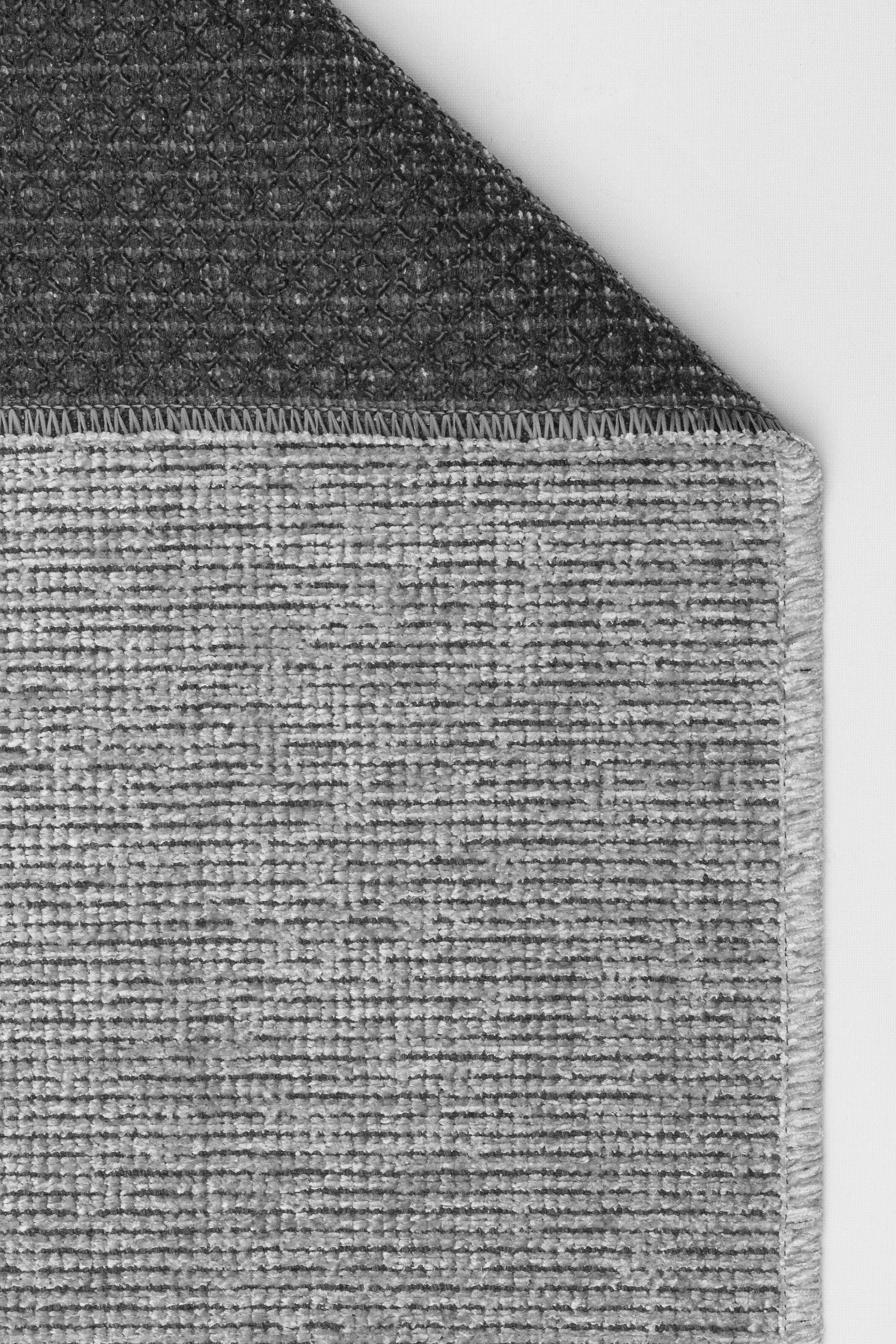 ŞÖNİL SUDE-GRİ Makinede Yıkanabilir Modern Sade Desenli Salon Koridor Mutfak Şönil Dokuma Halı