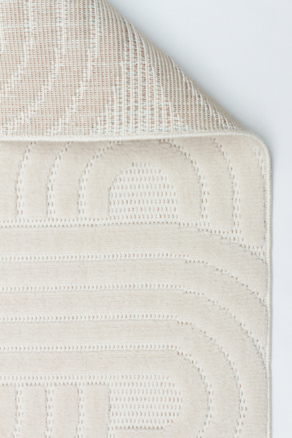 MİLAS C41-BEJ Kabartmalı Modern Geometrik Desenli Salon Koridor Mutfak Halısı