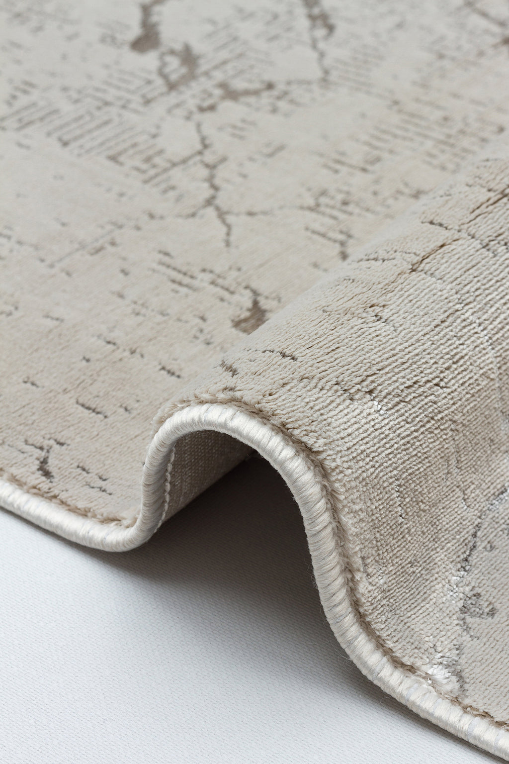 LOTUS C26-BEJ Sentetik Bambu Parlak Saten Salon Koridor Mutfak Halısı-004