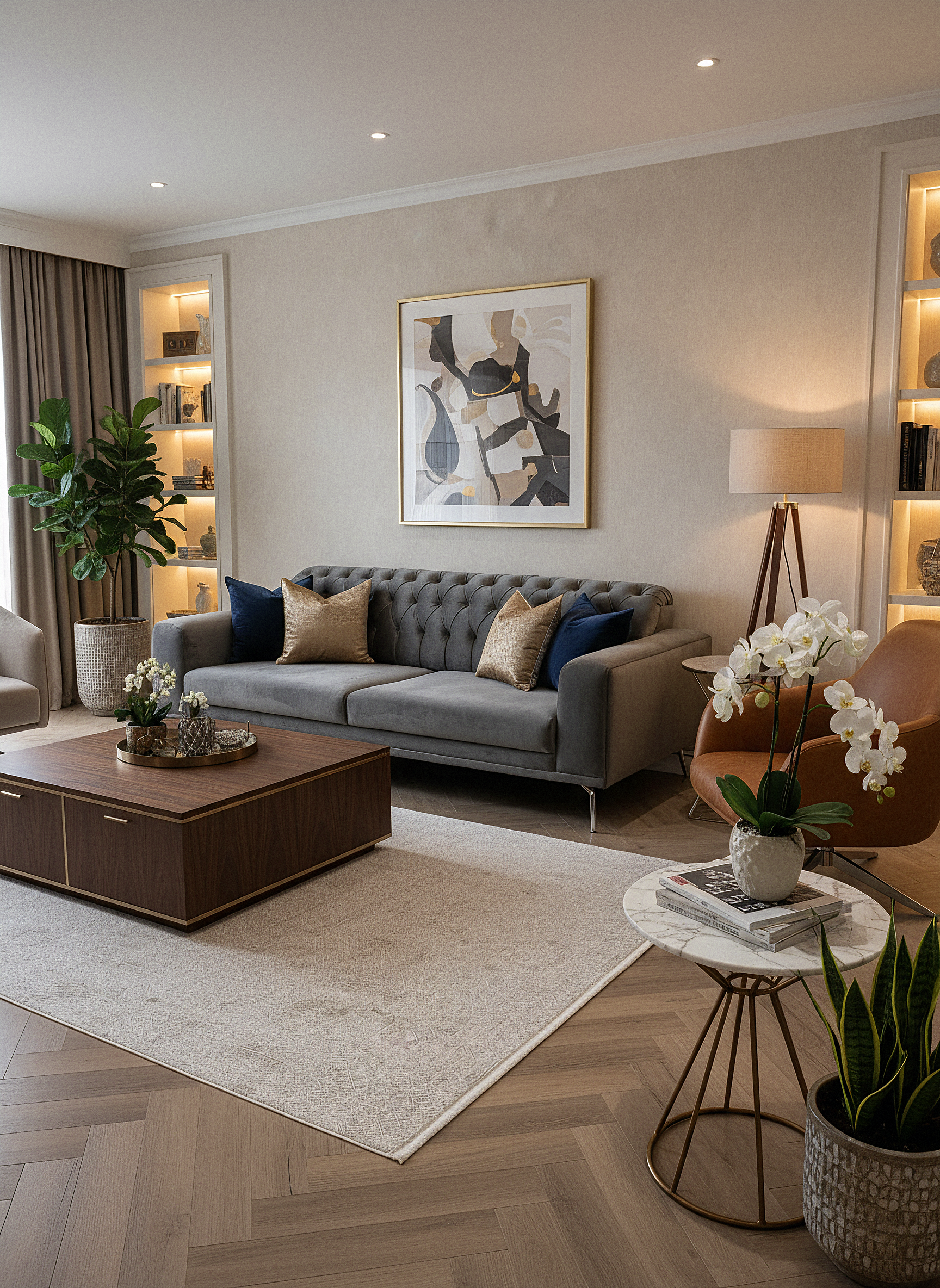 LOTUS 8020-T-KREM Sentetik Bambu Parlak Saten Salon Koridor Mutfak Halısı