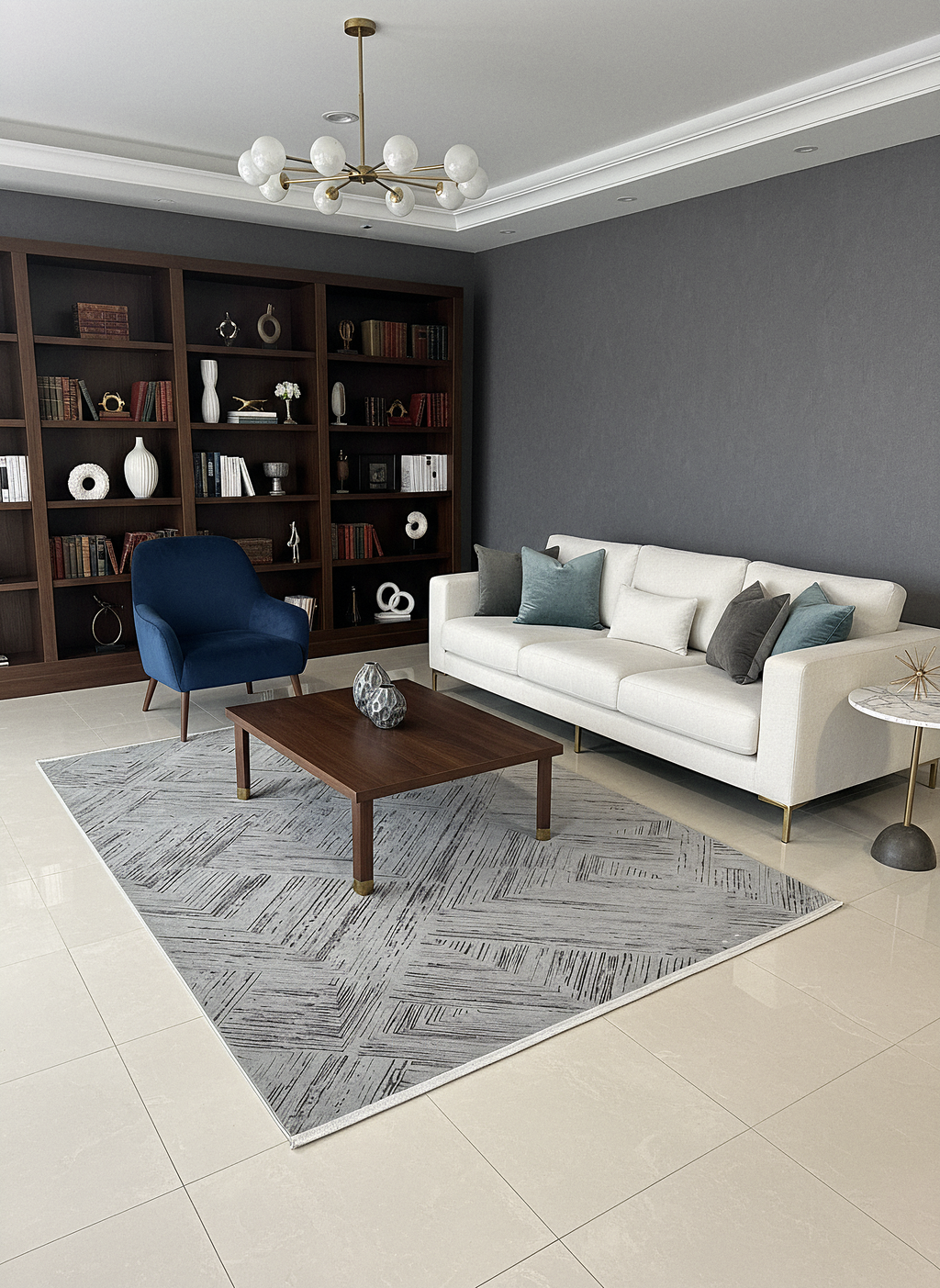 LOTUS C39-GRİ Sentetik Bambu Parlak Saten Salon Koridor Mutfak Halısı