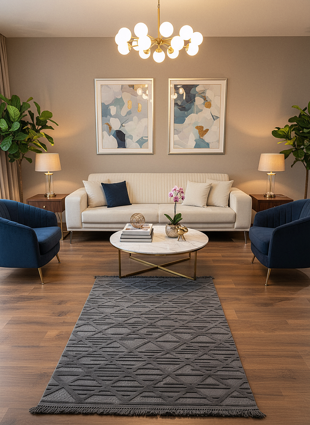 MİLAS C10-ANTRASİT Kabartmalı Modern Geometrik Desenli Salon Koridor Mutfak Halısı