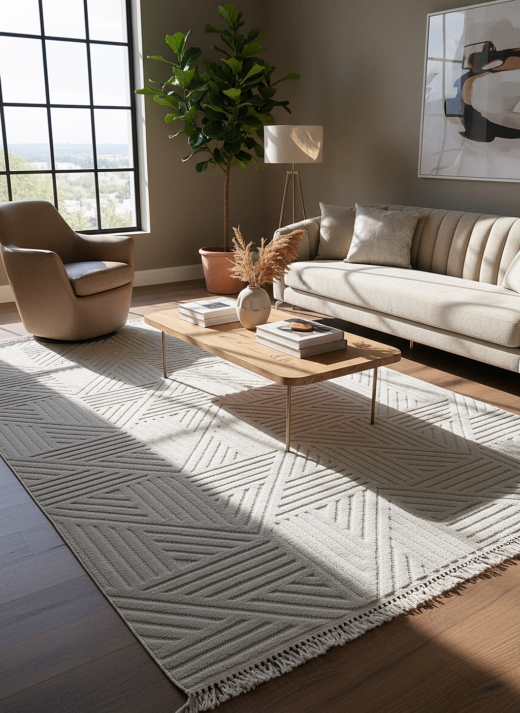 MİLAS C15-GRİ Kabartmalı Modern Geometrik Desenli Salon Koridor Mutfak Halısı