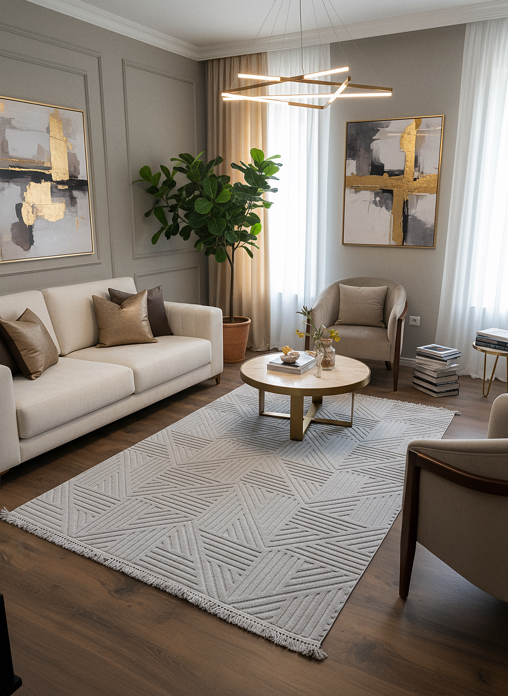 MİLAS C15-GRİ Kabartmalı Modern Geometrik Desenli Salon Koridor Mutfak Halısı