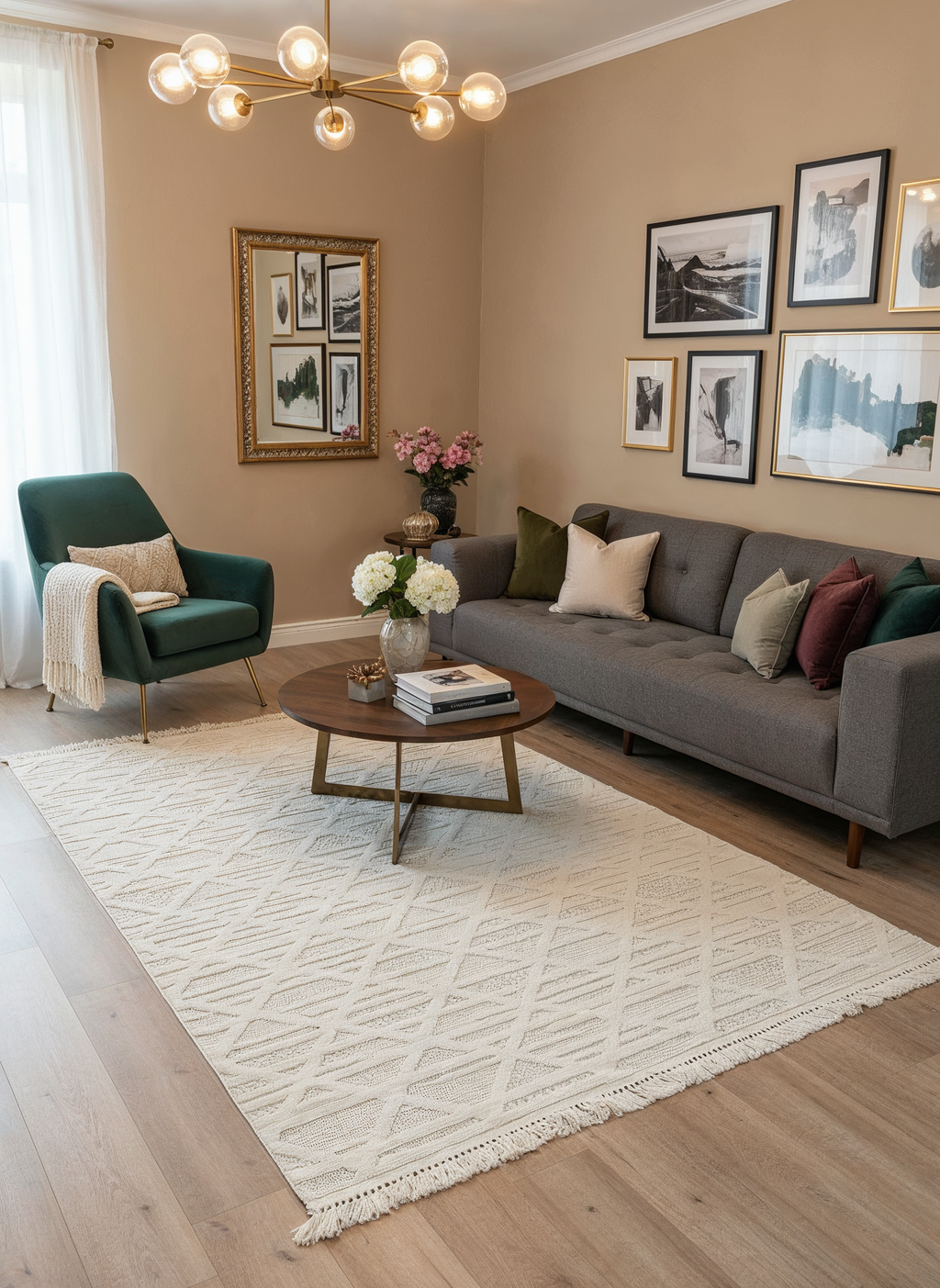 MİLAS C6-BEYAZ Kabartmalı Modern Geometrik Desenli Salon Koridor Mutfak Halısı