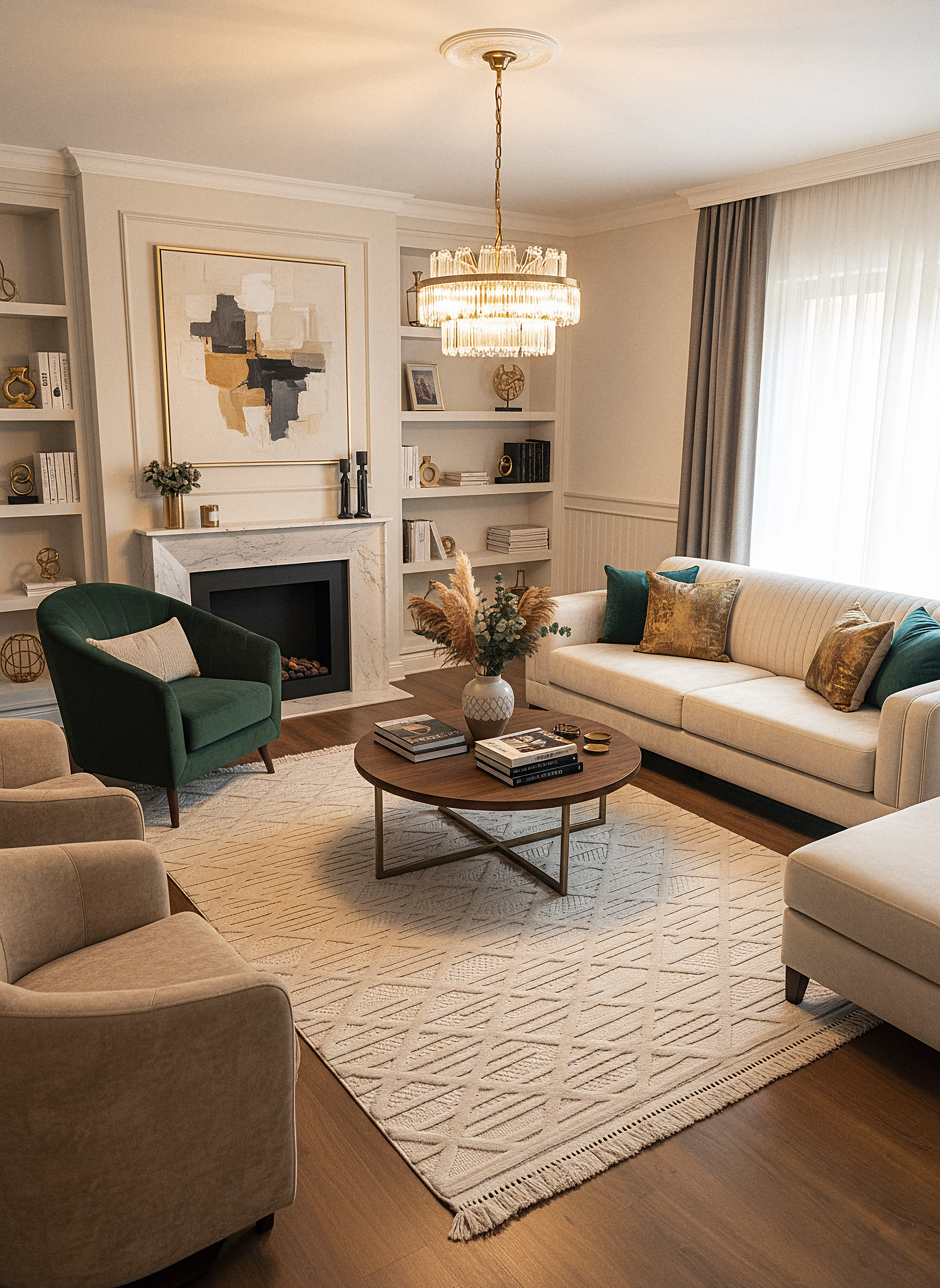 MİLAS C8-BEJ Kabartmalı Modern Geometrik Desenli Salon Koridor Mutfak Halısı