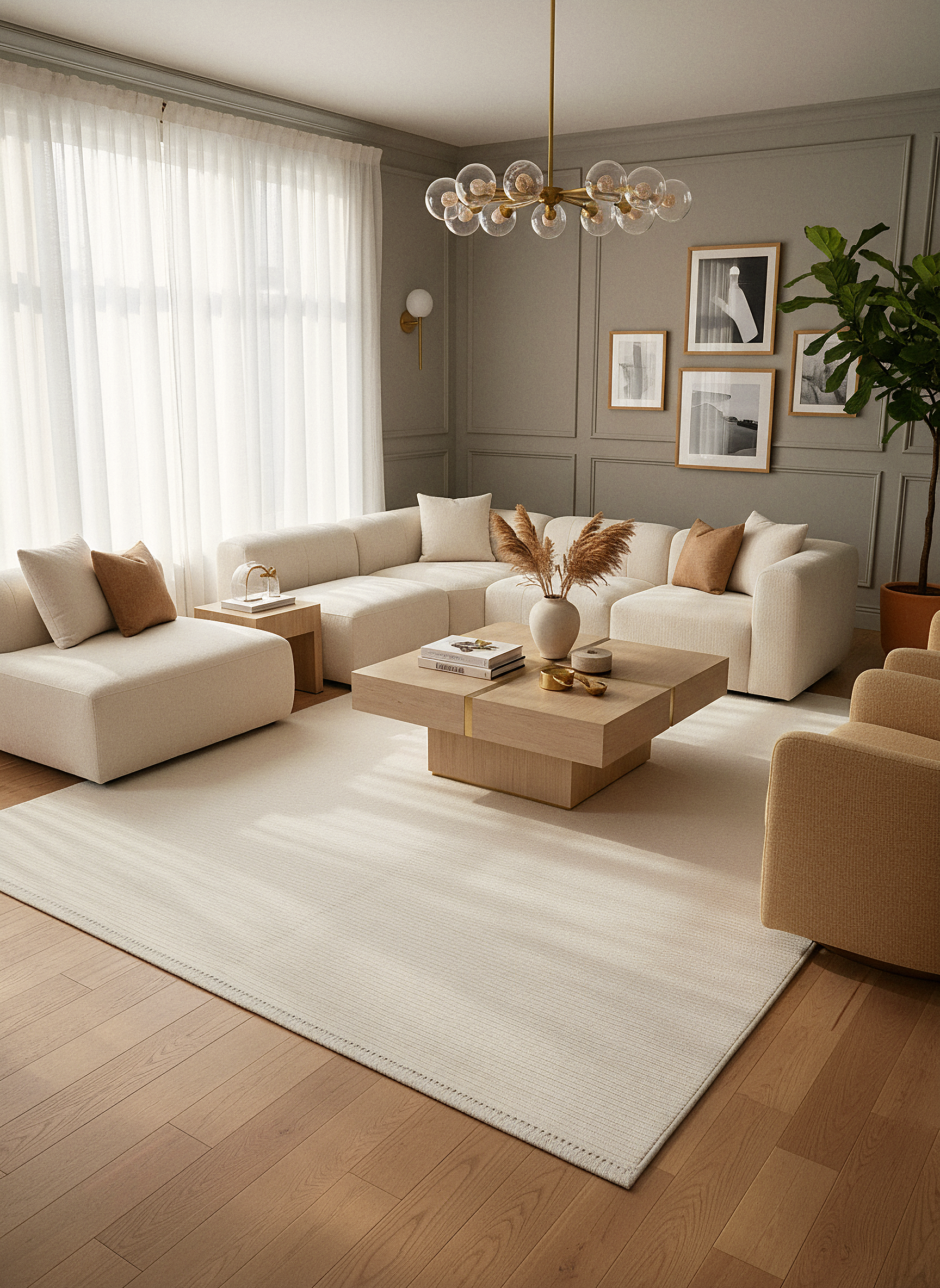 MODENA T-MO01 KREM  Sık Bukle Dokuma Yumuşak Salon Koridor Mutfak Halısı