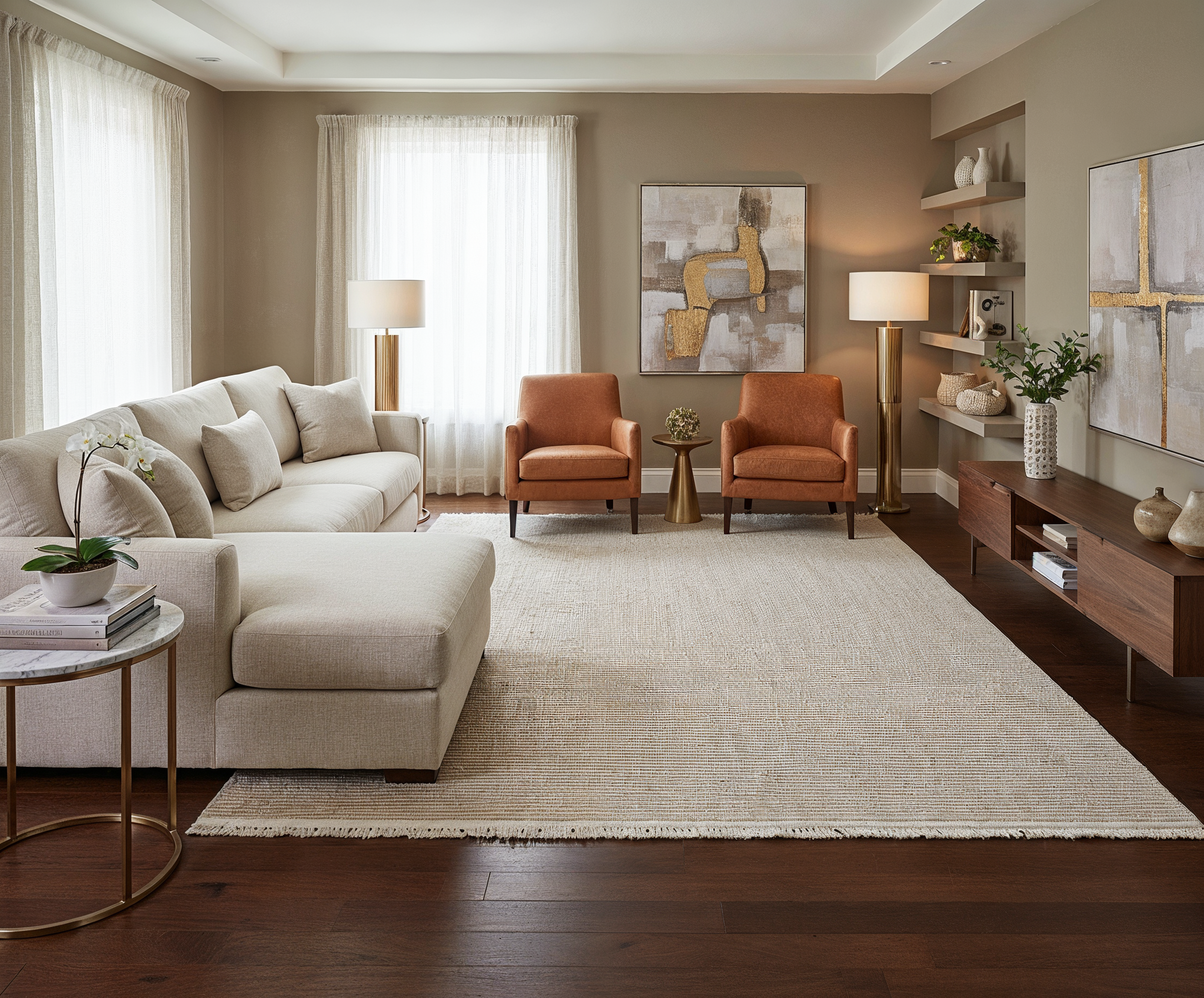 MODENA T-MO02 BEJ  Sık Bukle Dokuma Yumuşak Salon Koridor Mutfak Halısı