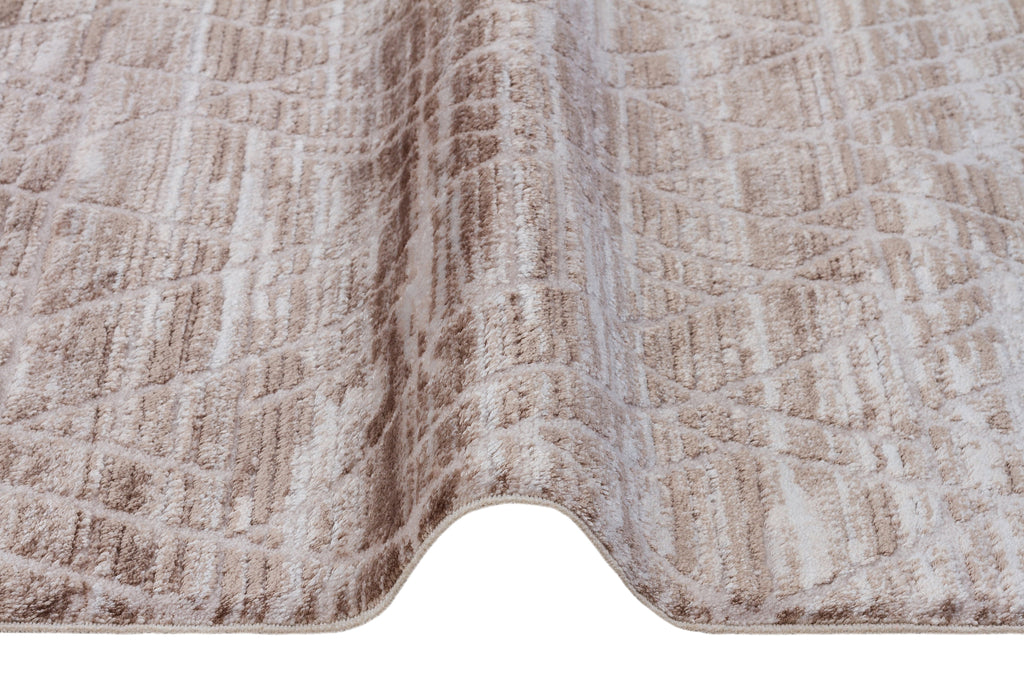 VERONA T-NR02 BEJ Yumuşak Sık Pamuk Dokuma Taban Salon Koridor Mutfak Halısı