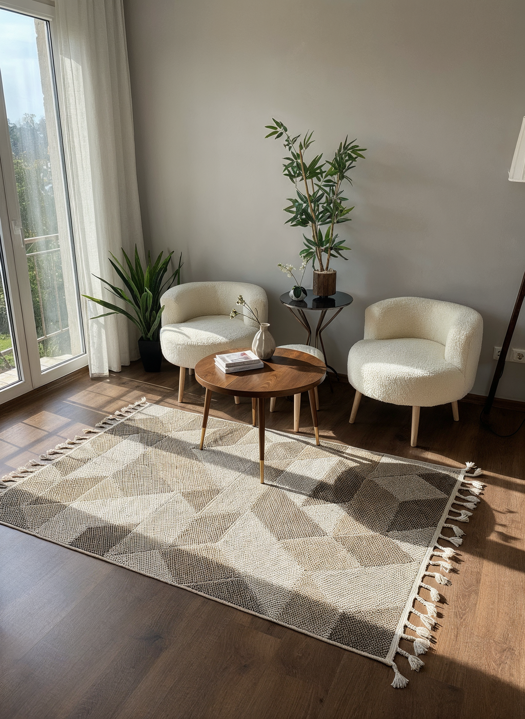 OSLO 5004-T KAHVE Yumuşak Bukle (Loop) Dokuma Geometrik Desenli Salon Mutfak Koridor Halısı