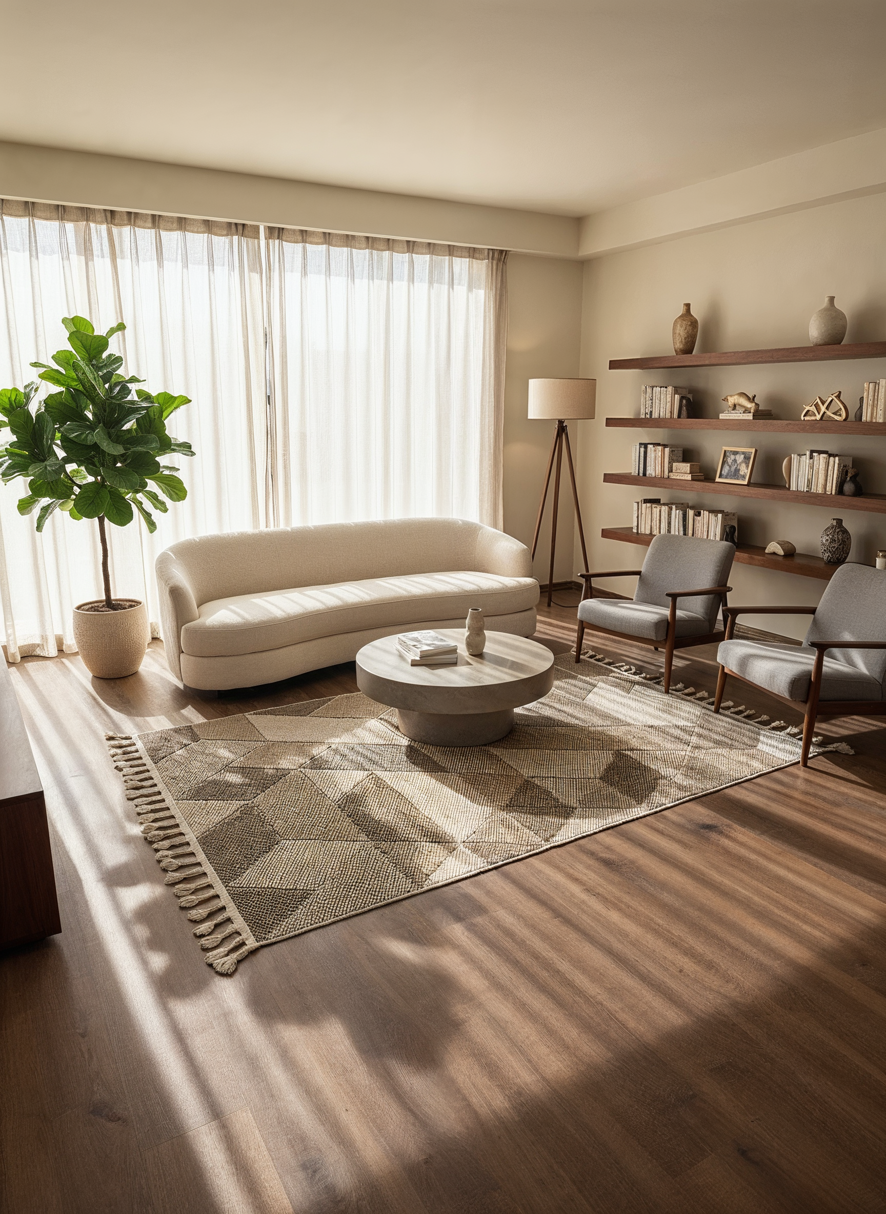 OSLO 5004-T KAHVE Yumuşak Bukle (Loop) Dokuma Geometrik Desenli Salon Mutfak Koridor Halısı