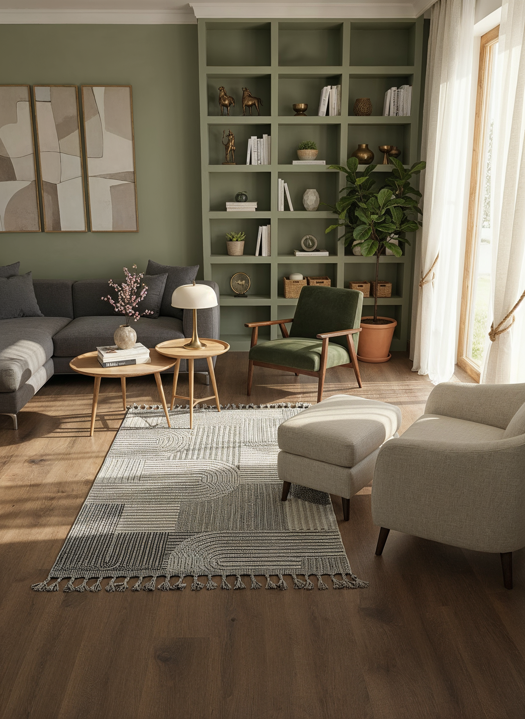 OSLO T-03 GRİ Yumuşak Bukle (Loop) Dokuma Geometrik Desenli Salon Mutfak Koridor Halısı