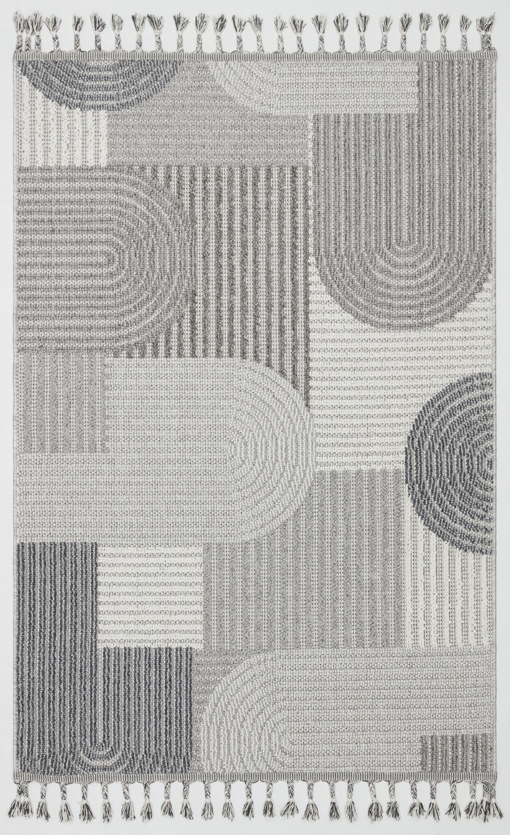 OSLO T-03 GRİ Yumuşak Bukle (Loop) Dokuma Geometrik Desenli Salon Mutfak Koridor Halısı