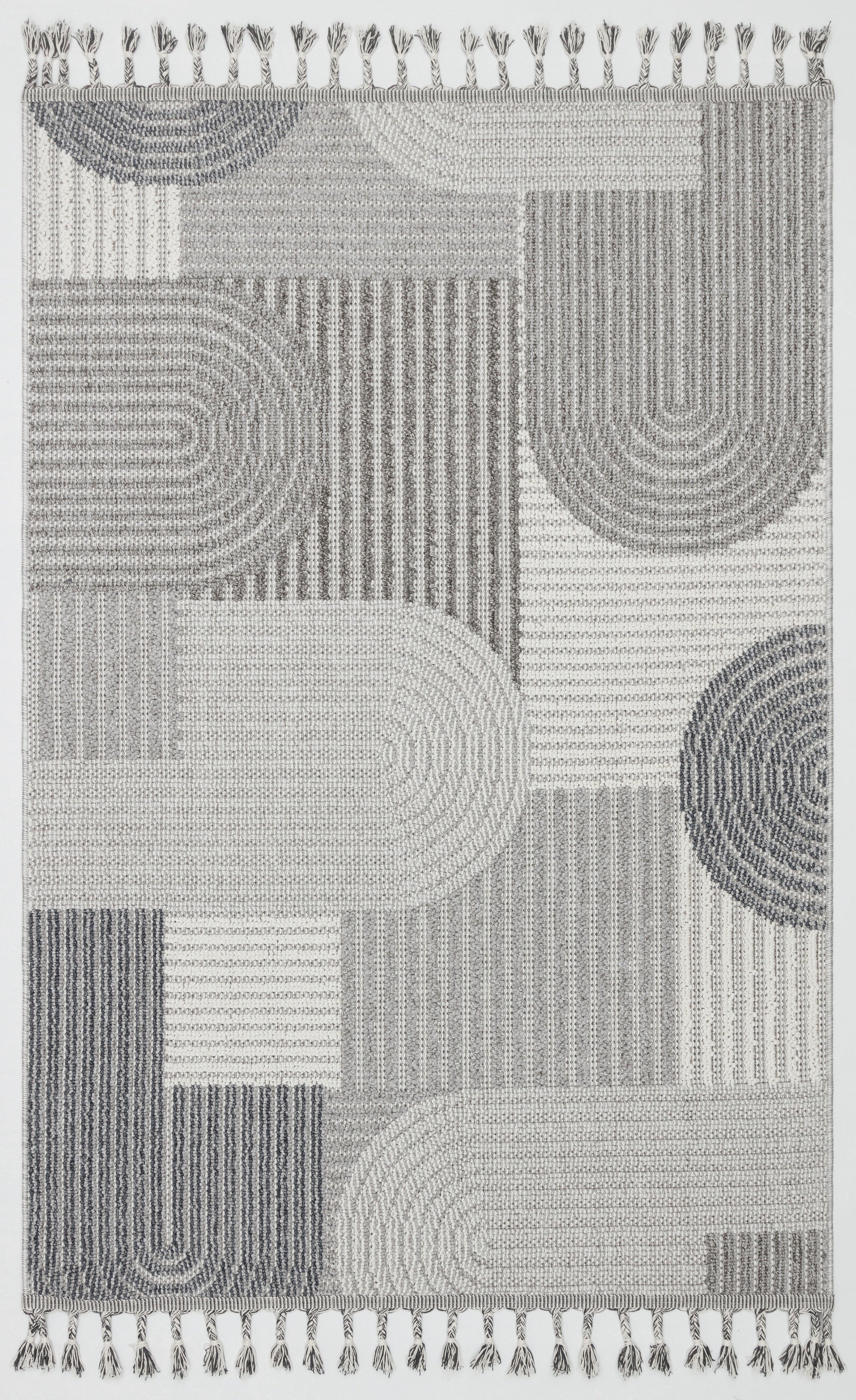 OSLO T-03 GRİ Yumuşak Bukle (Loop) Dokuma Geometrik Desenli Salon Mutfak Koridor Halısı