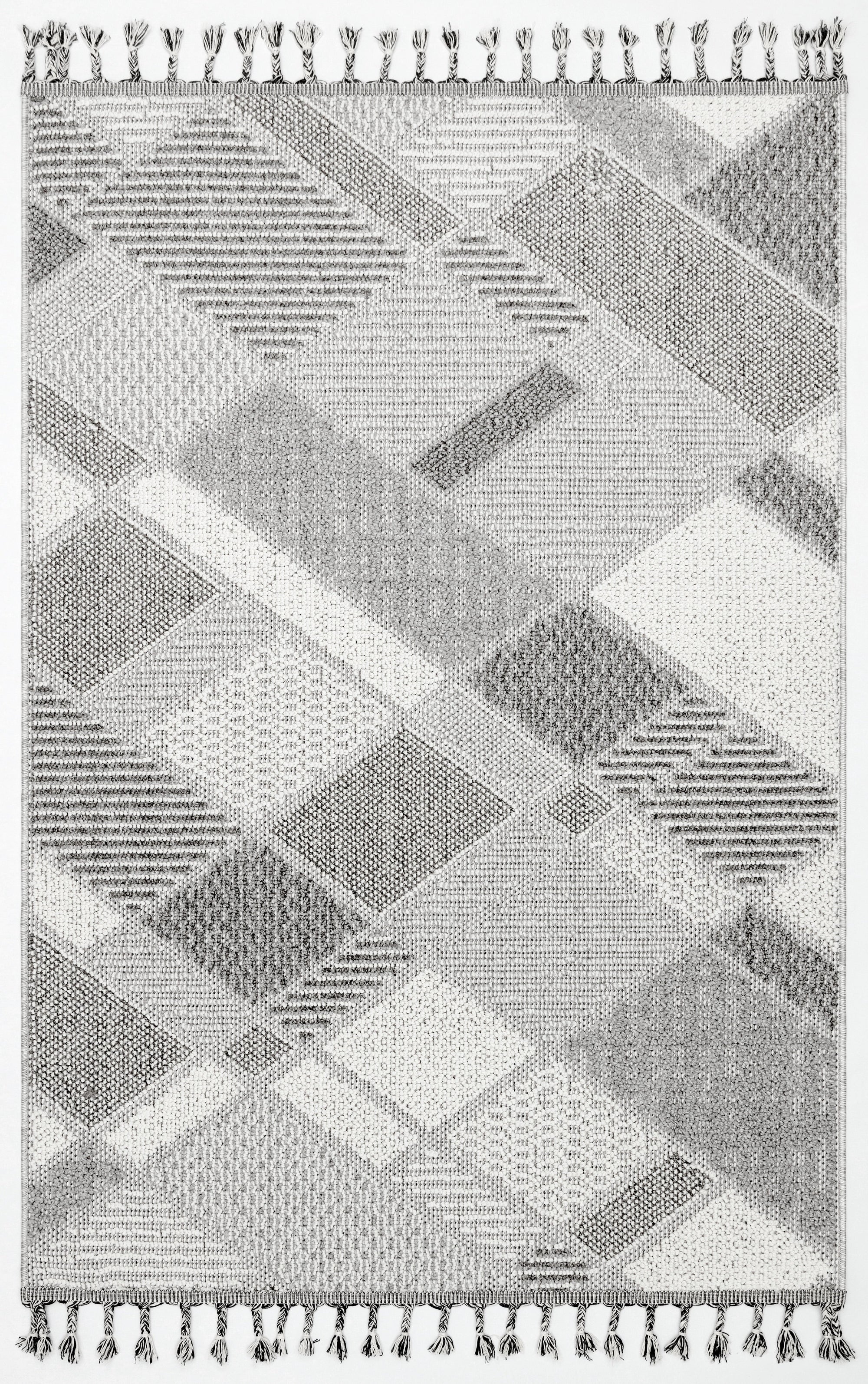 OSLO T-01 GRİ Yumuşak Bukle (Loop) Dokuma Geometrik Desenli Salon Mutfak Koridor Halısı