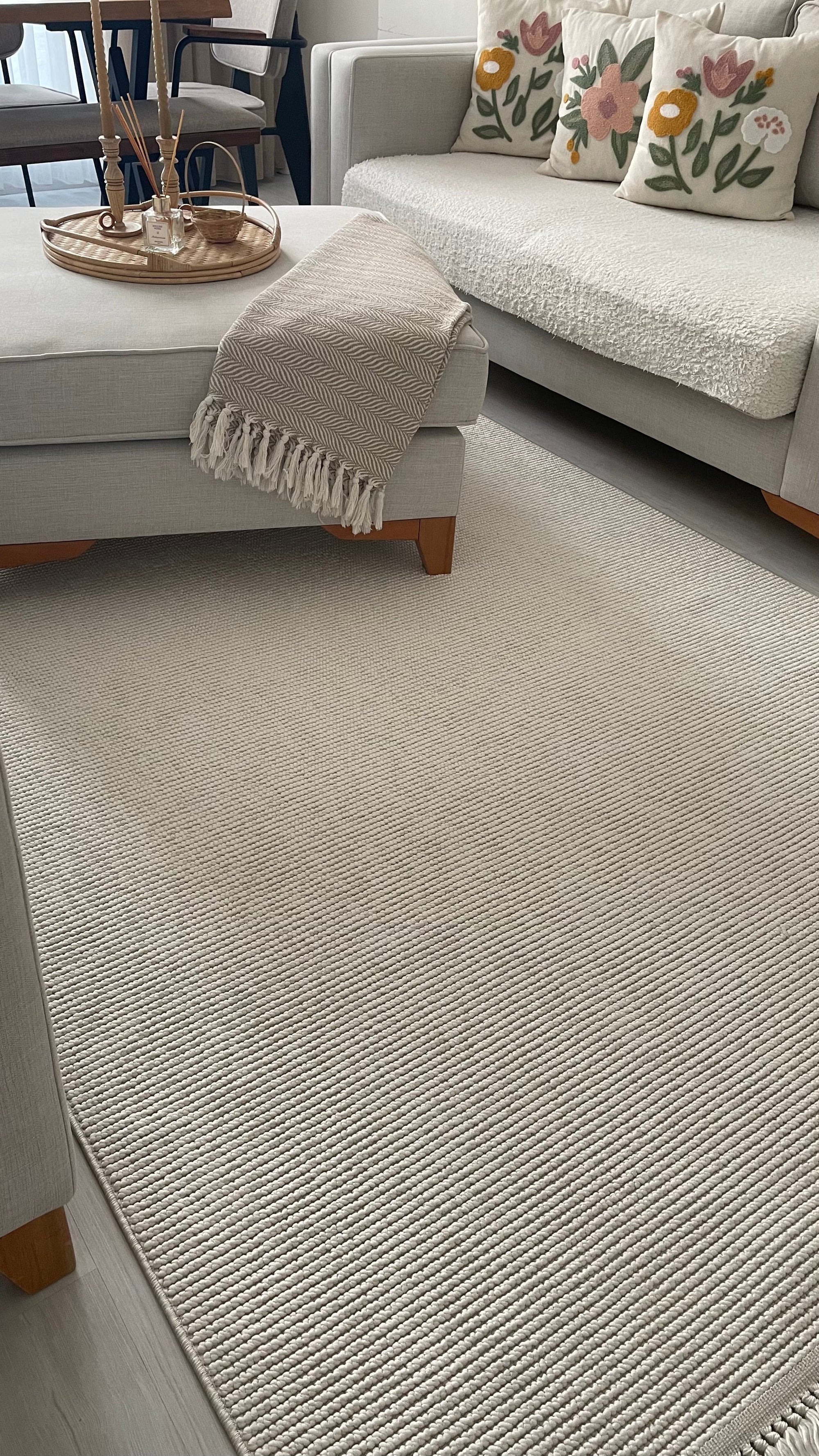 PALMAS-5018T-KREM Yumuşak Bukle (Loop) Dokuma Salon Mutfak Koridor Halısı